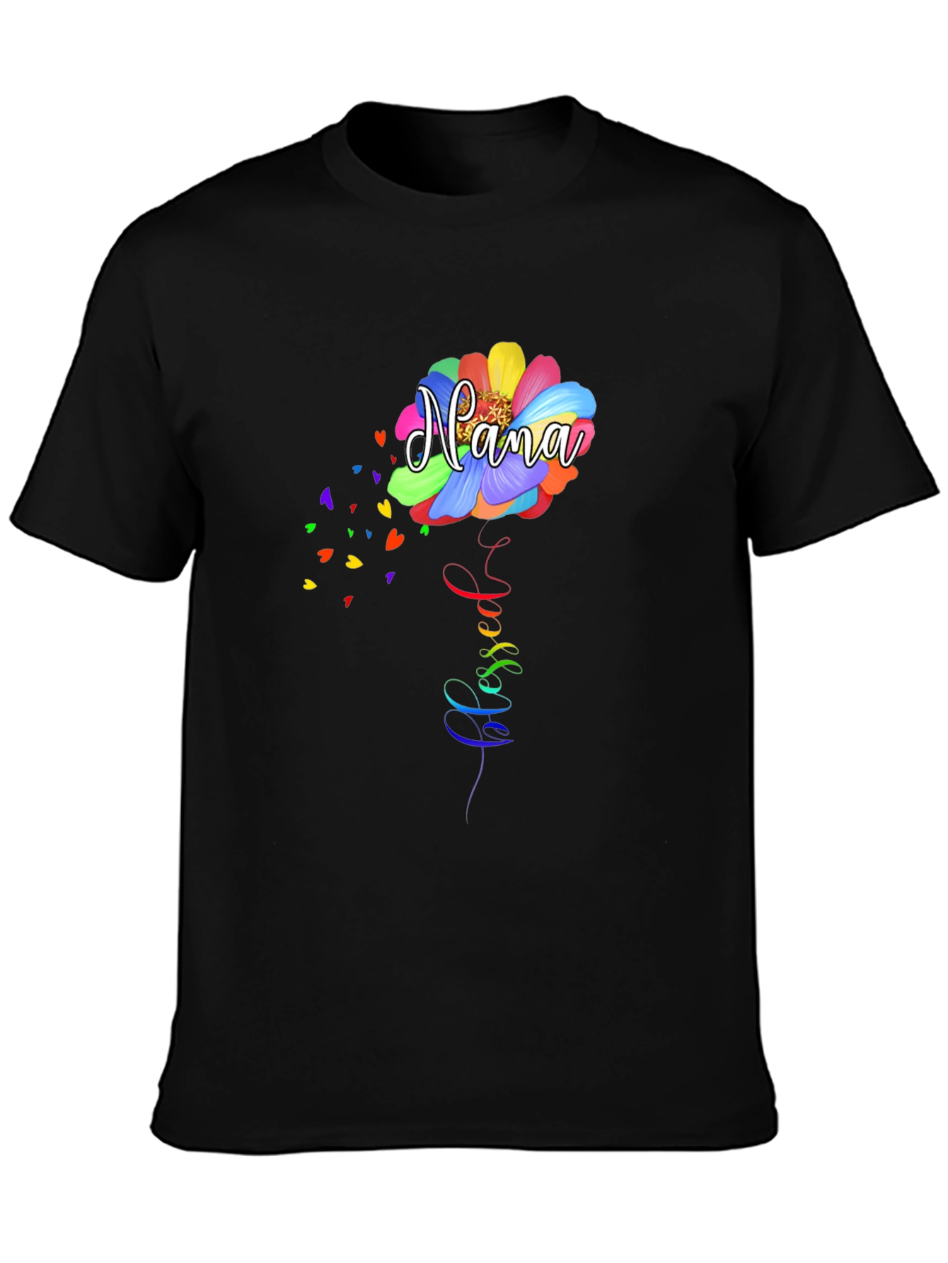 Nana Flower Graphic Black Tee