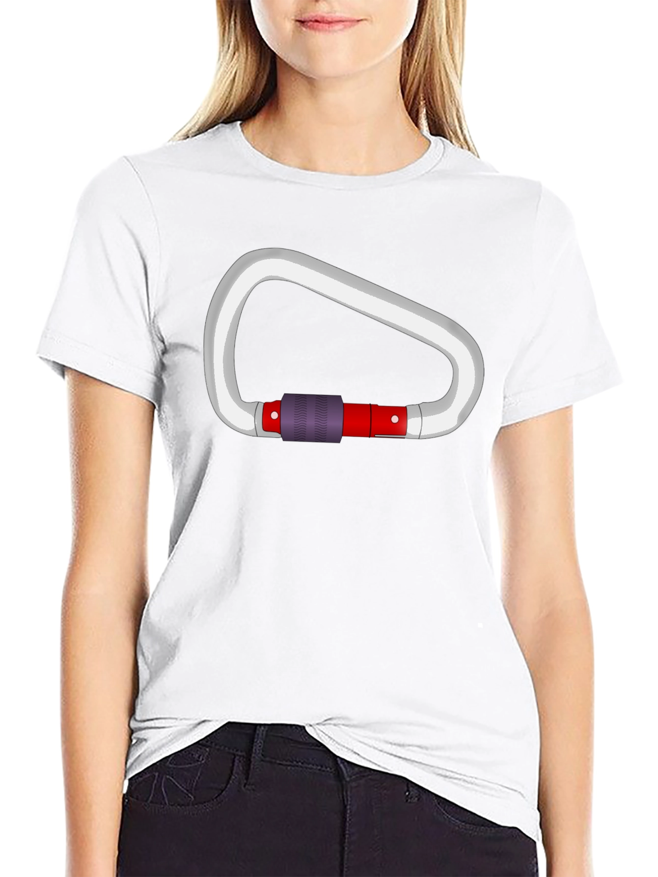 Climbing Carabiner Graphic Black T-Shirt