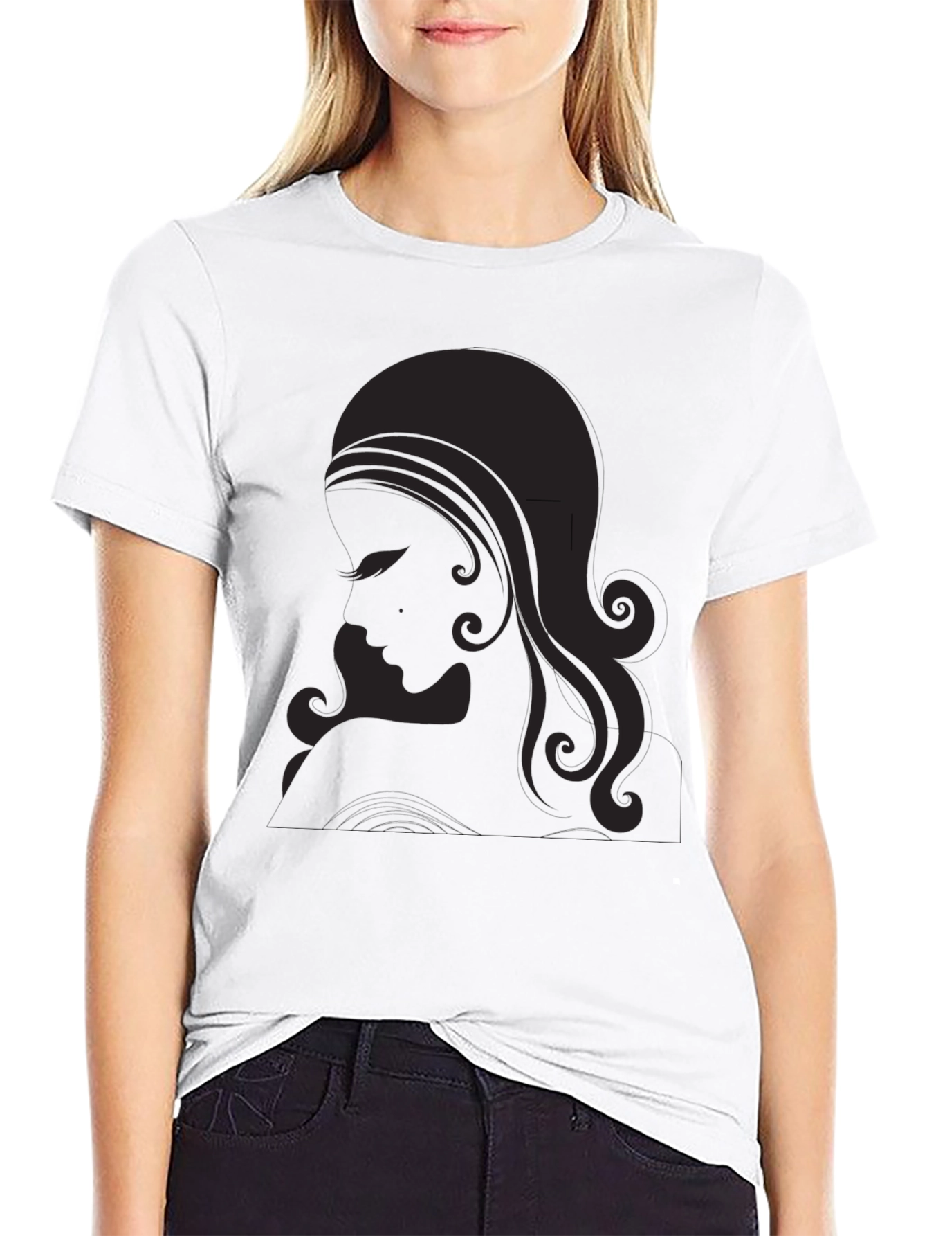 Silhouette Graphic Tee - Elegant Black Shirt