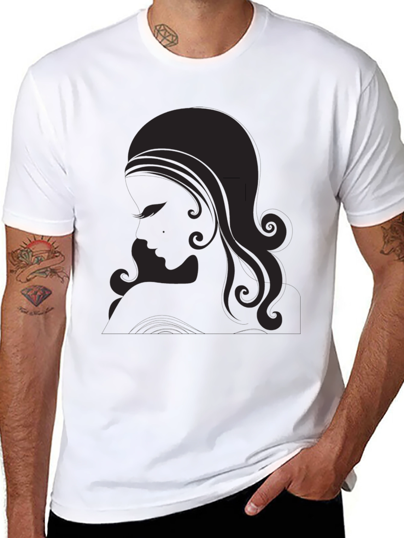 Silhouette Graphic Tee - Elegant Black Shirt