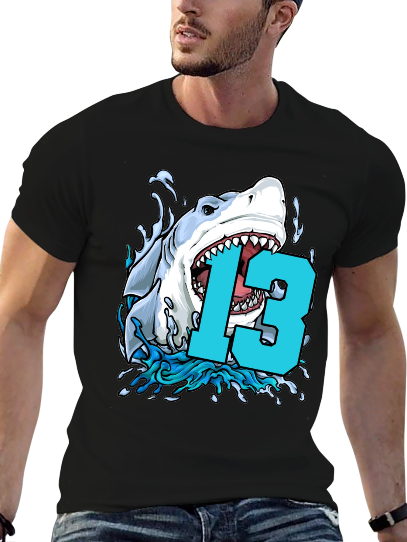 Shark 13th Birthday T-Shirt - Boys Thirteen Party Tee