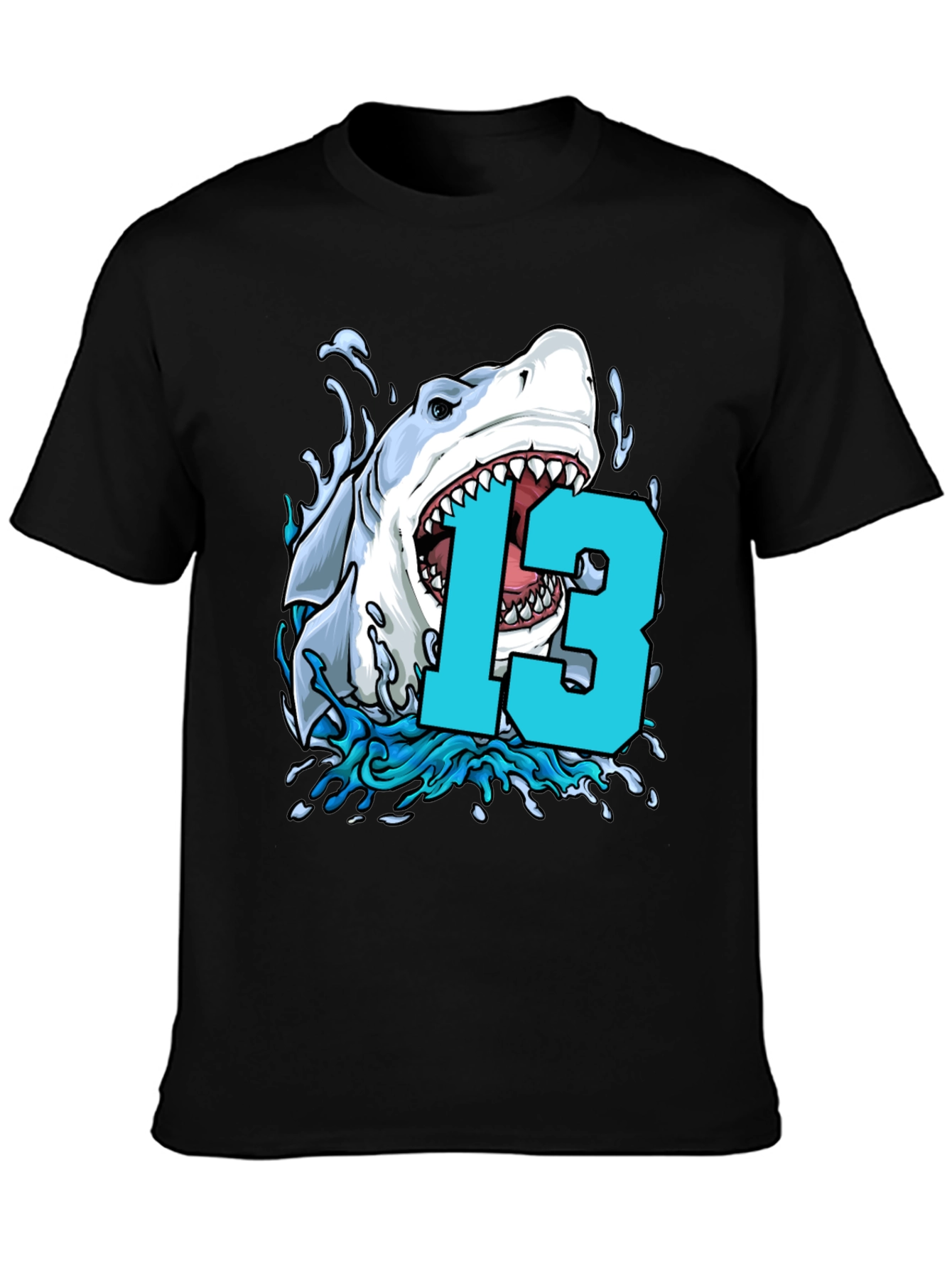 Shark 13th Birthday T-Shirt - Boys Thirteen Party Tee