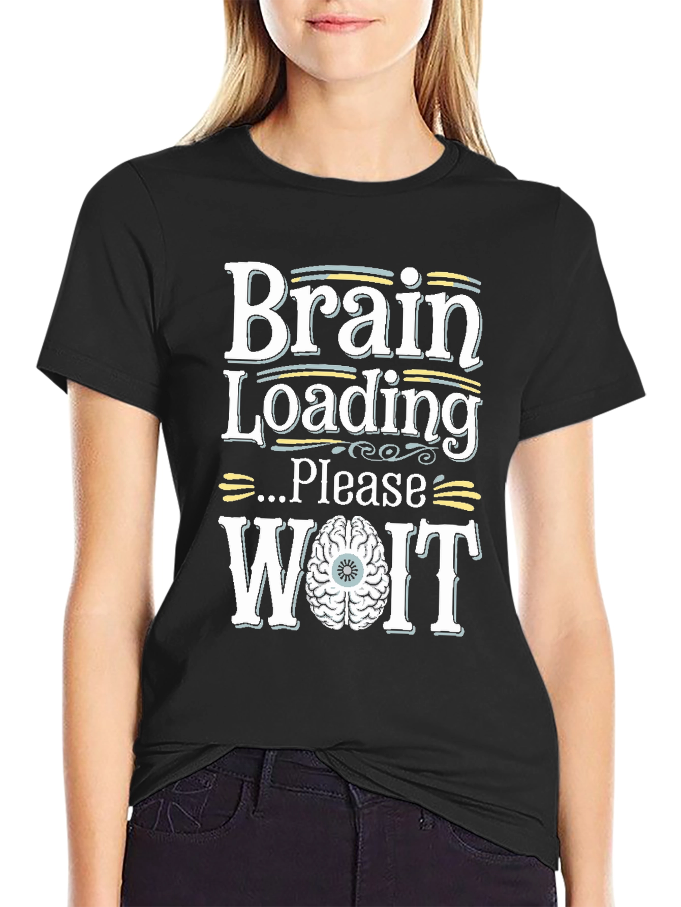 Brain Loading Please Wait Funny Graphic Tee