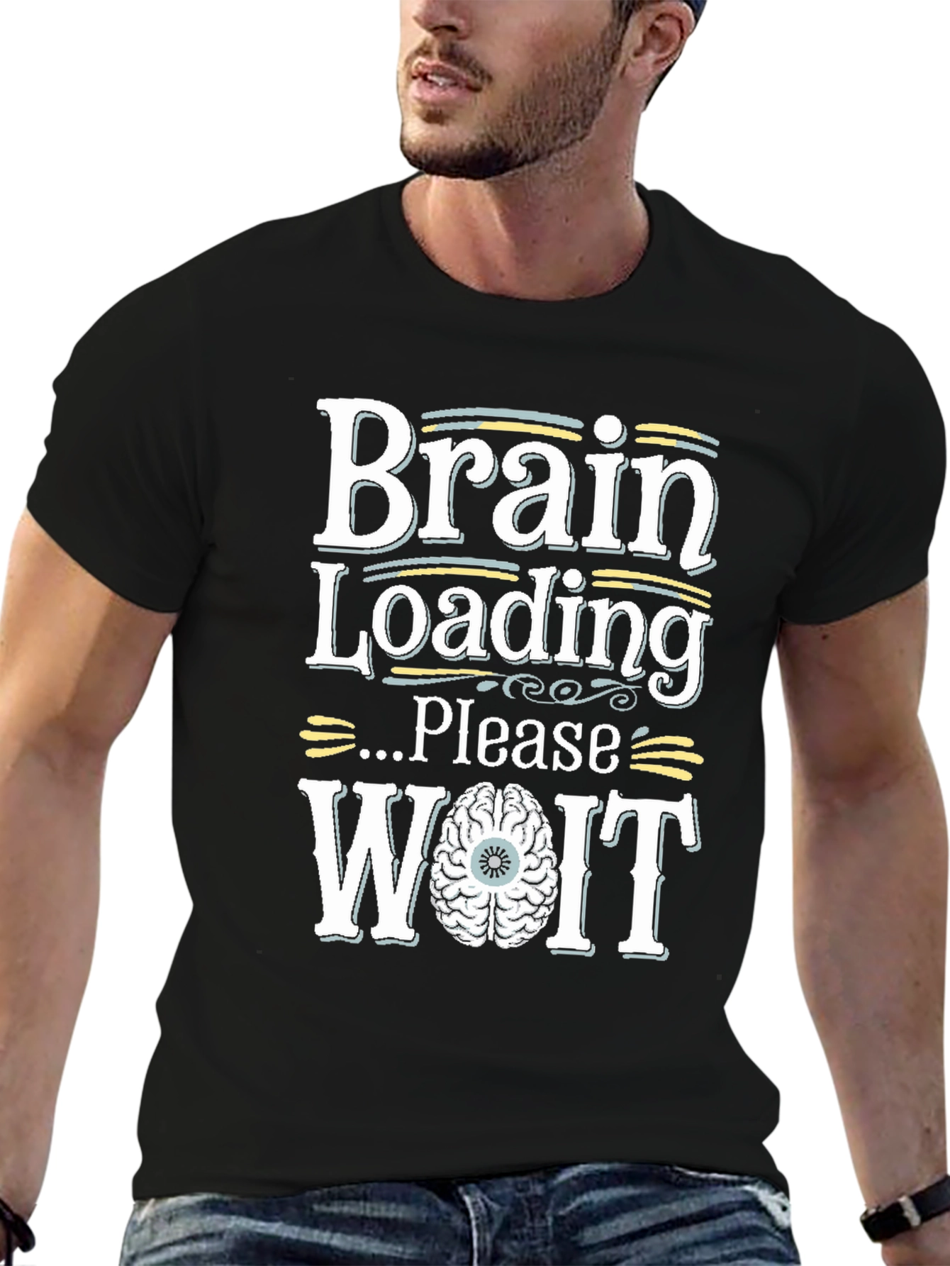 Brain Loading Please Wait Funny Graphic Tee