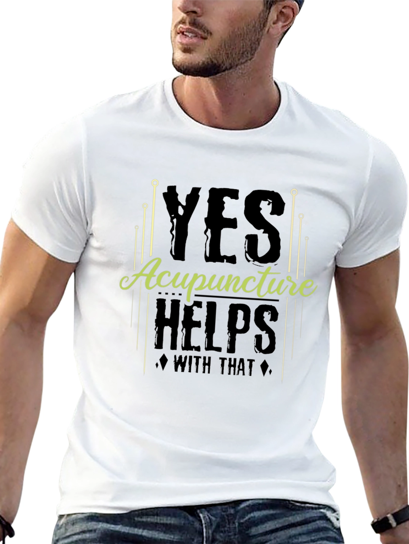 Acupuncture Helps T-Shirt Funny Acupuncture Gift