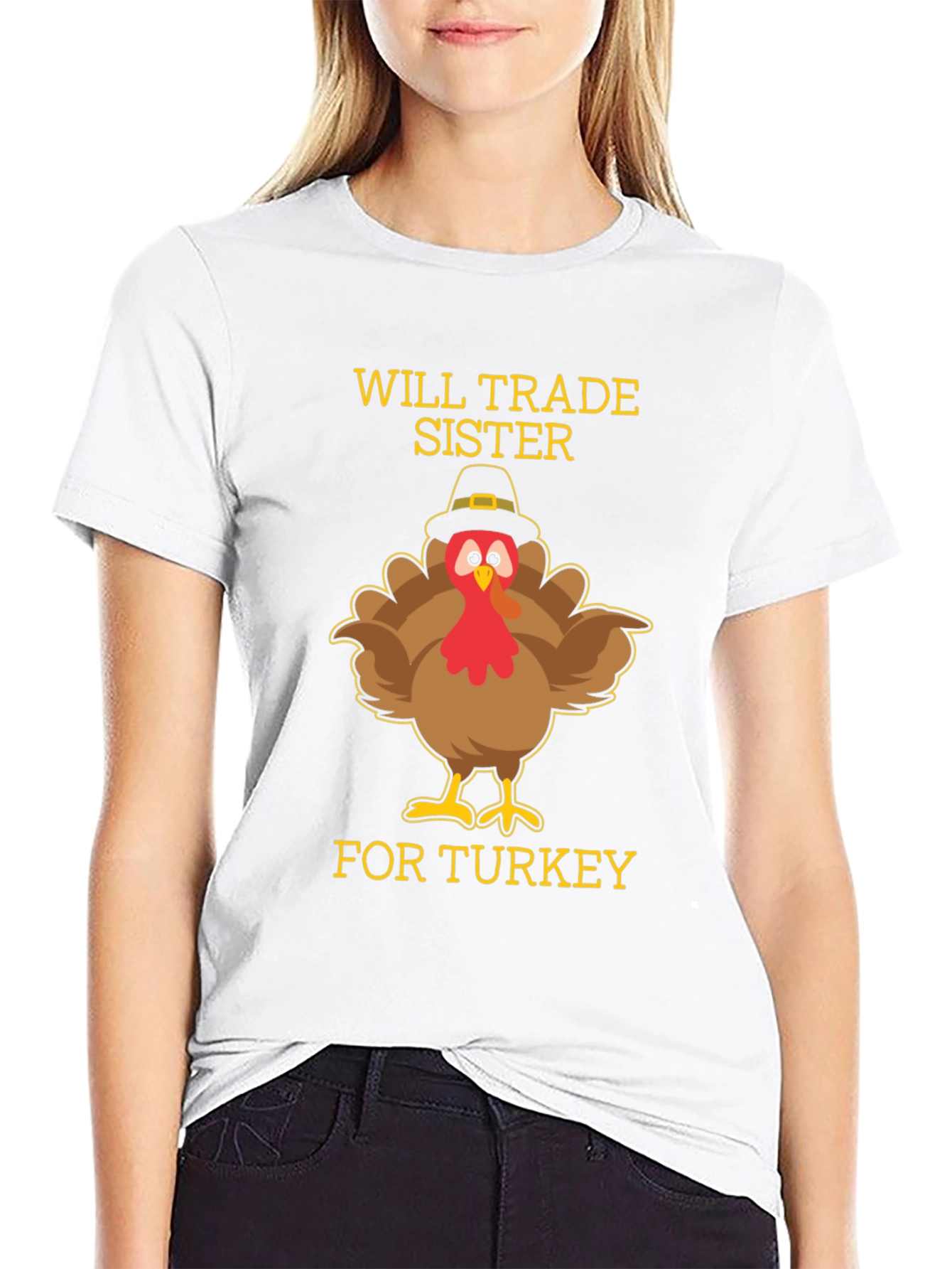 Funny Thanksgiving Turkey Trade Sister T-Shirt