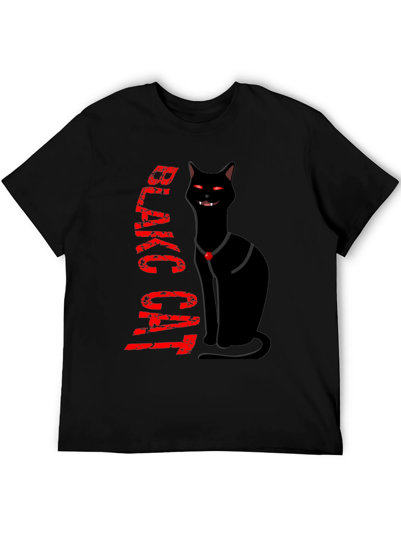 Black Cat Novelty T-Shirt - Halloween Style