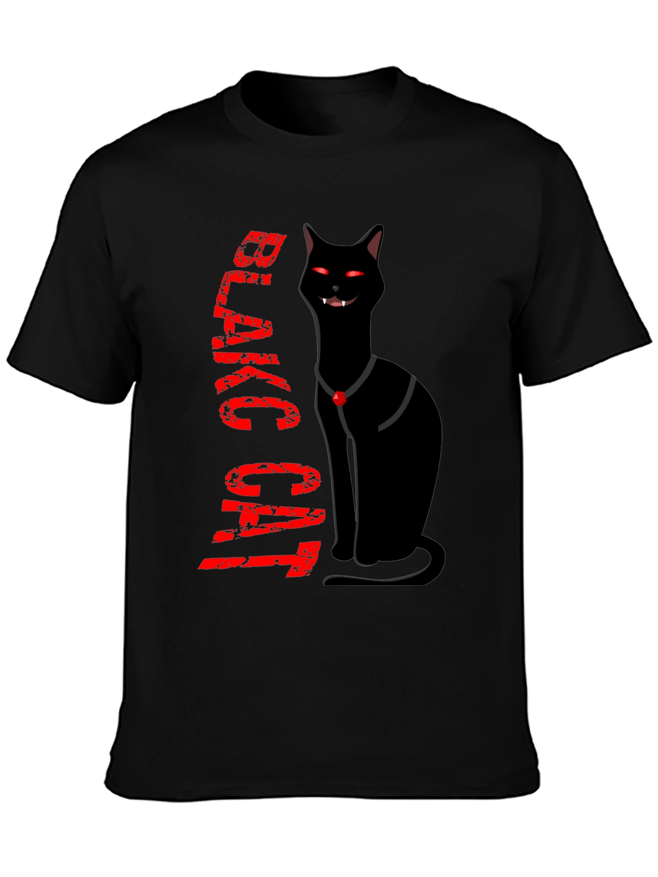 Black Cat Novelty T-Shirt - Halloween Style