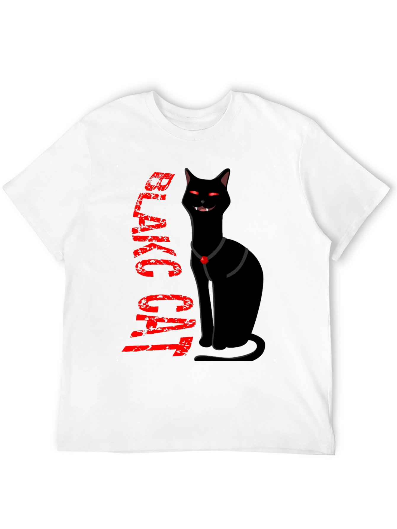 Black Cat Novelty T-Shirt - Halloween Style