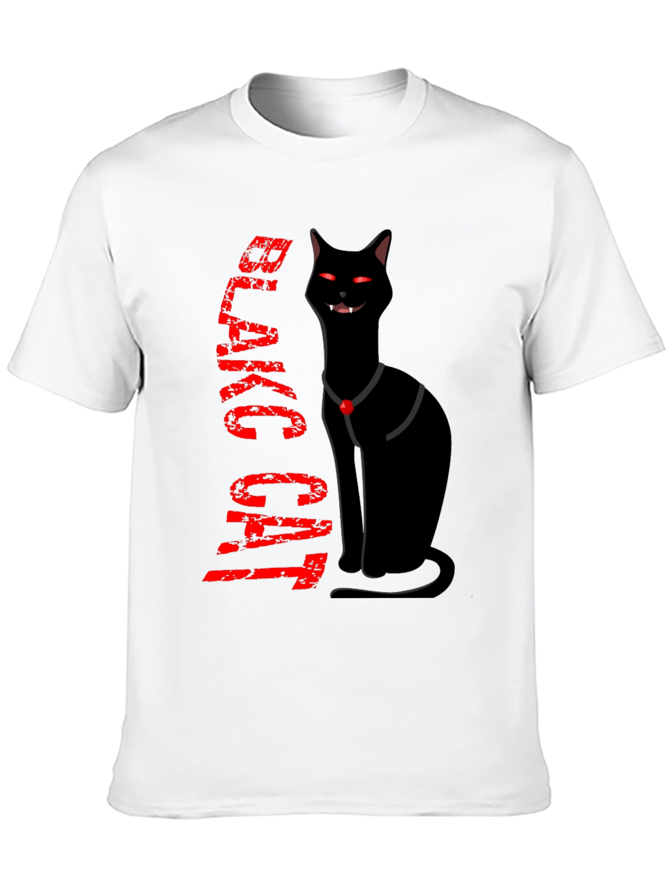 Black Cat Novelty T-Shirt - Halloween Style
