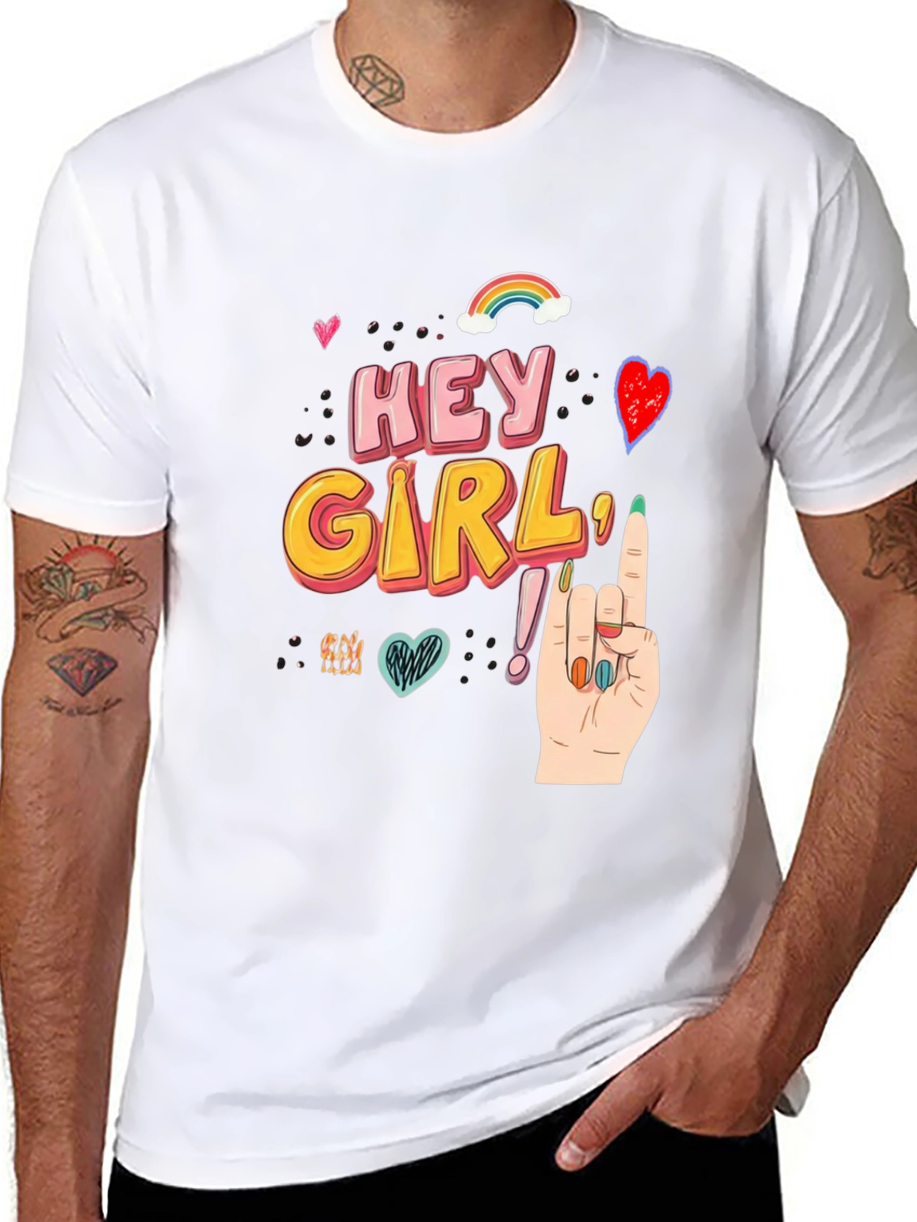 Hey Girl Graphic T-Shirt - Black