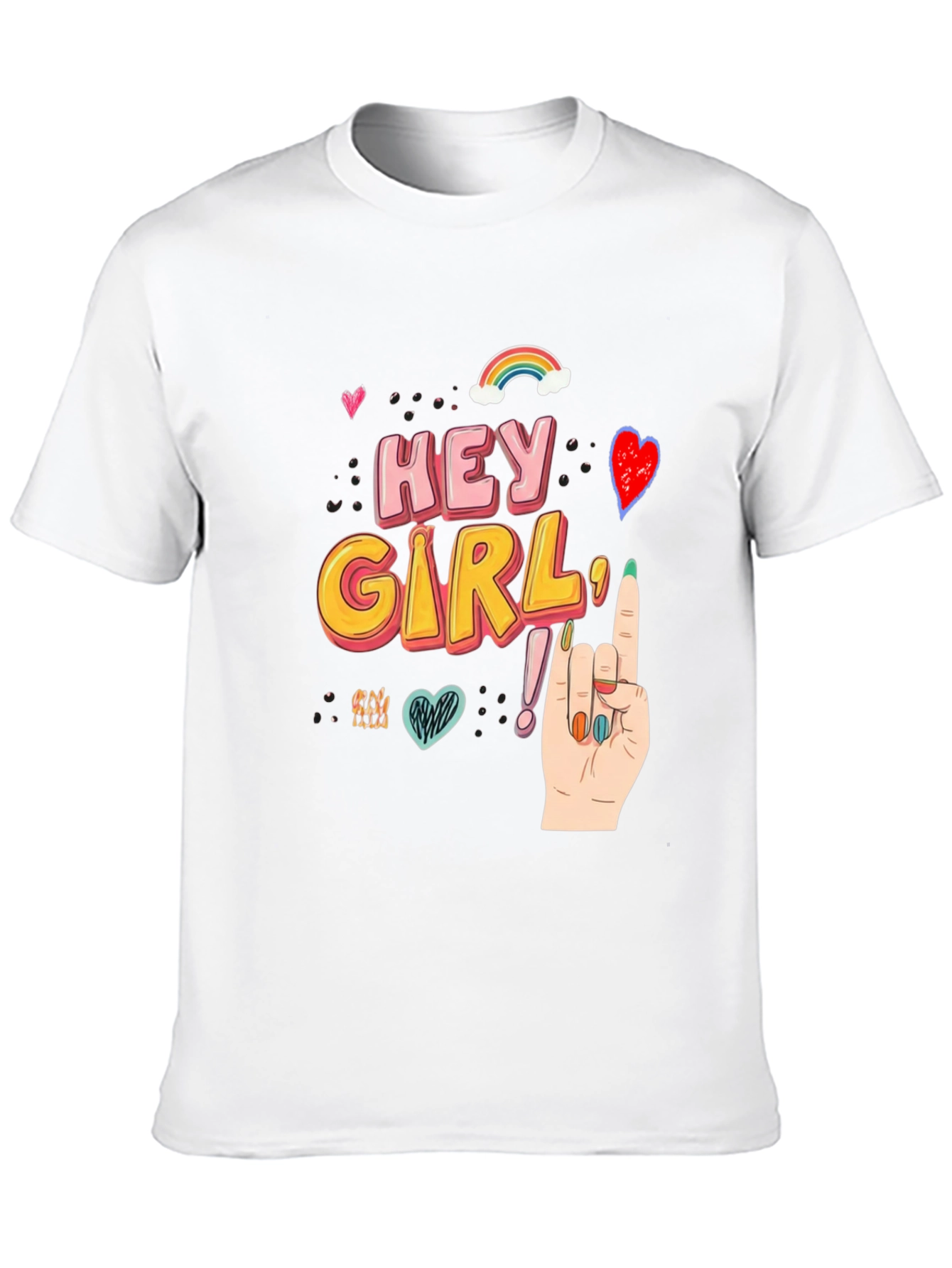 Hey Girl Graphic T-Shirt - Black
