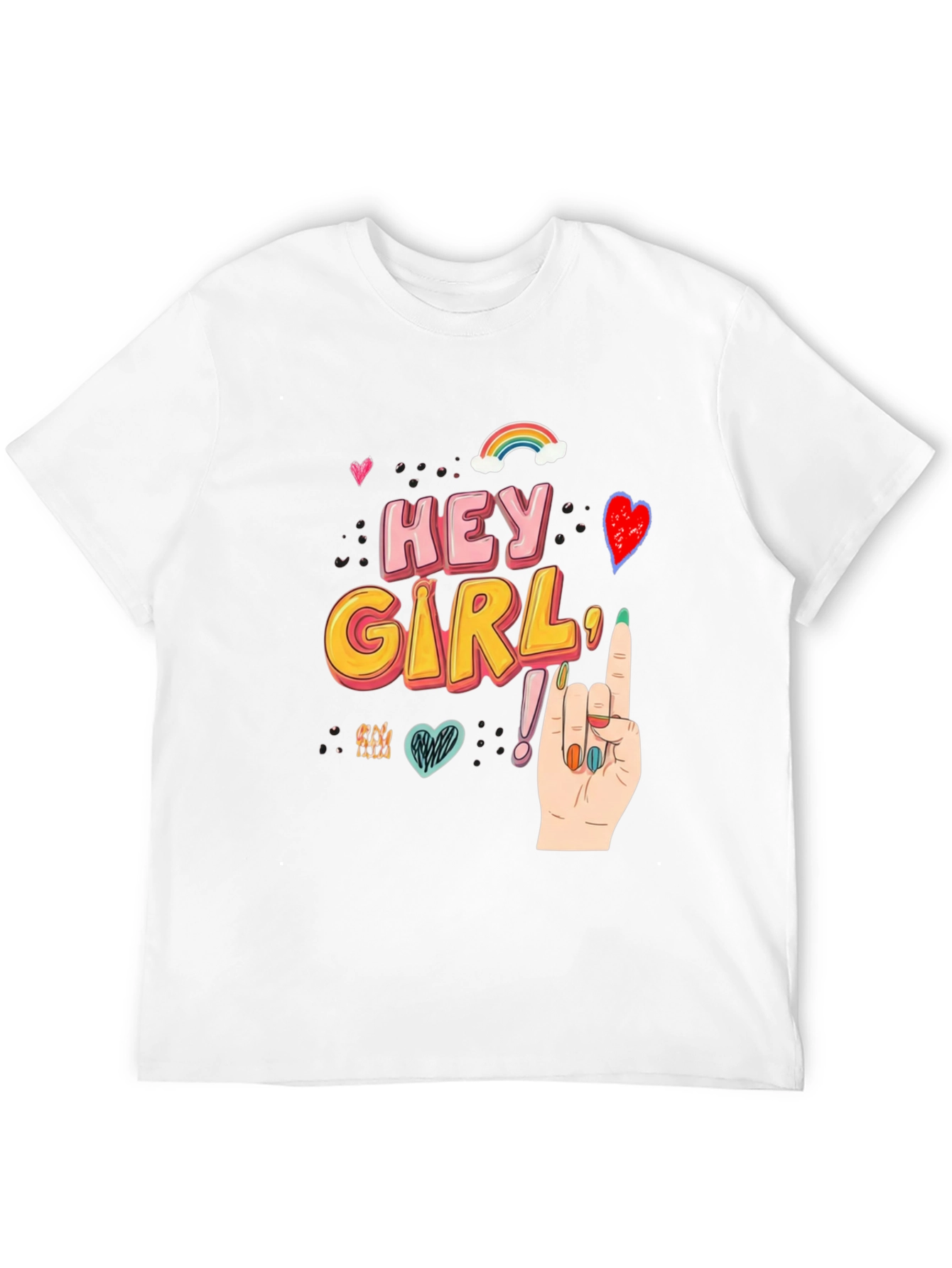 Hey Girl Graphic T-Shirt - Black