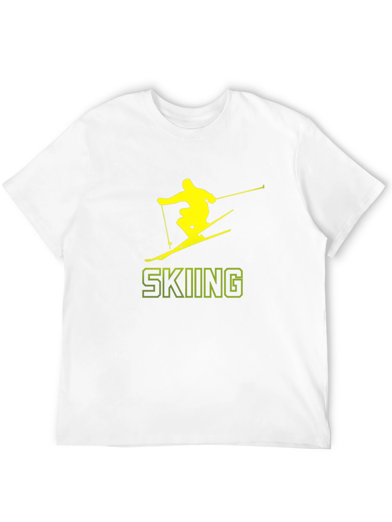 Skiing Graphic Tee - Black Cotton T-Shirt