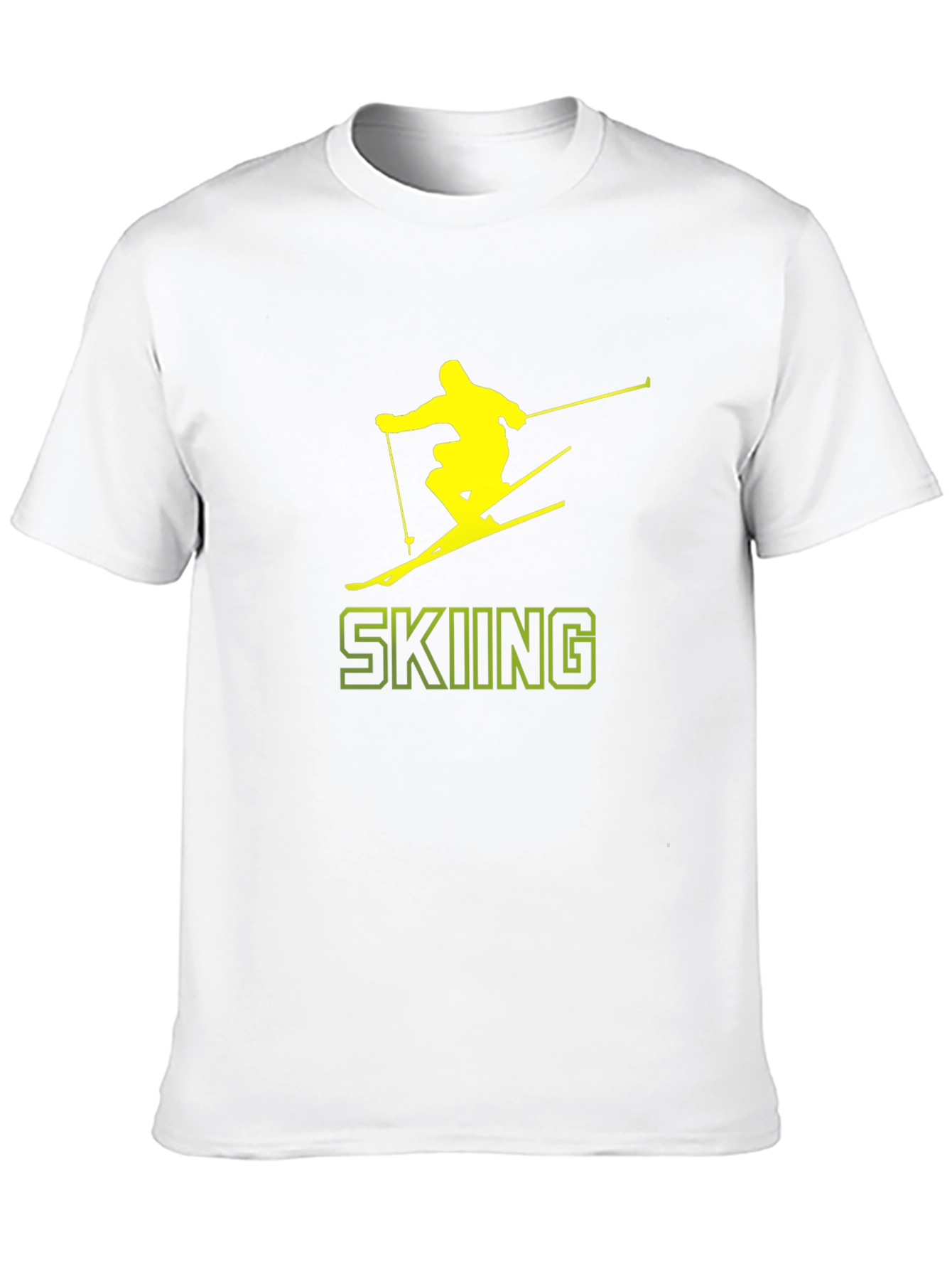 Skiing Graphic Tee - Black Cotton T-Shirt