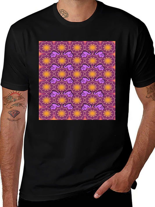 Elephant & Flower Pattern Graphic Tee