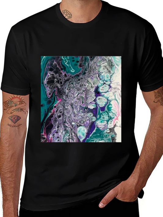 Abstract Art T-Shirt - Fluid Pour Design