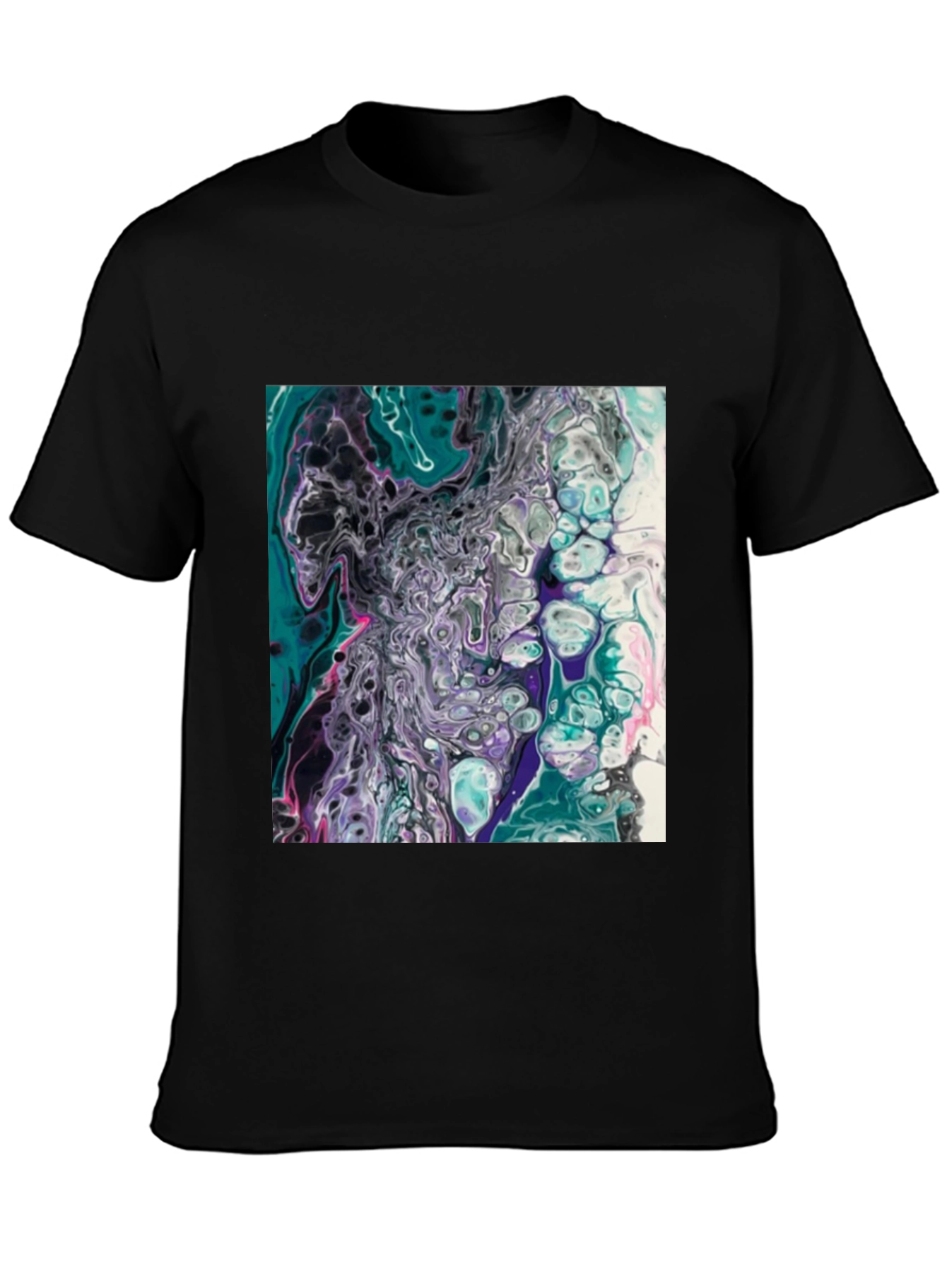 Abstract Art T-Shirt - Fluid Pour Design