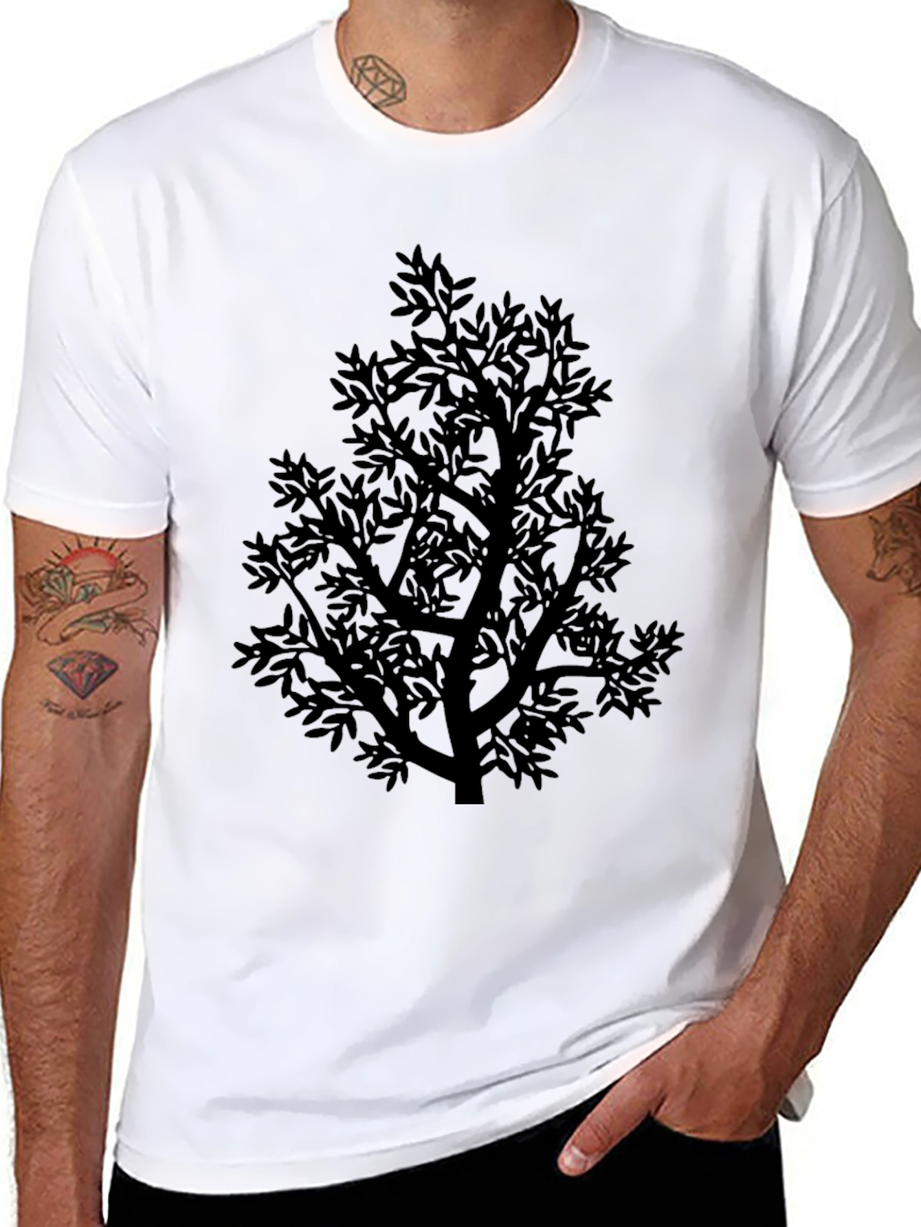 Nature Inspired Black Tree Graphic Tee