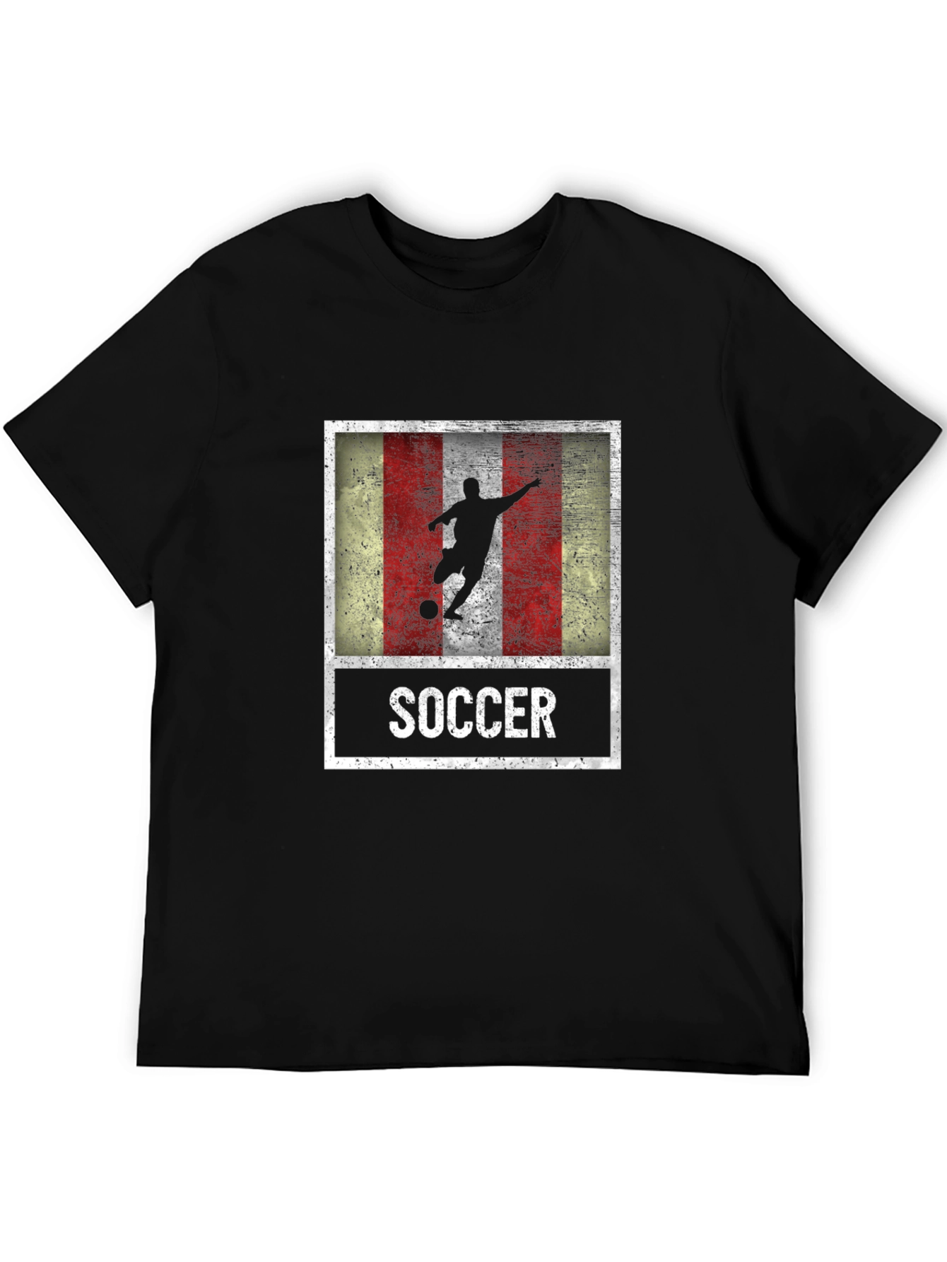 Soccer Player Graphic Tee - Distressed Flag Design