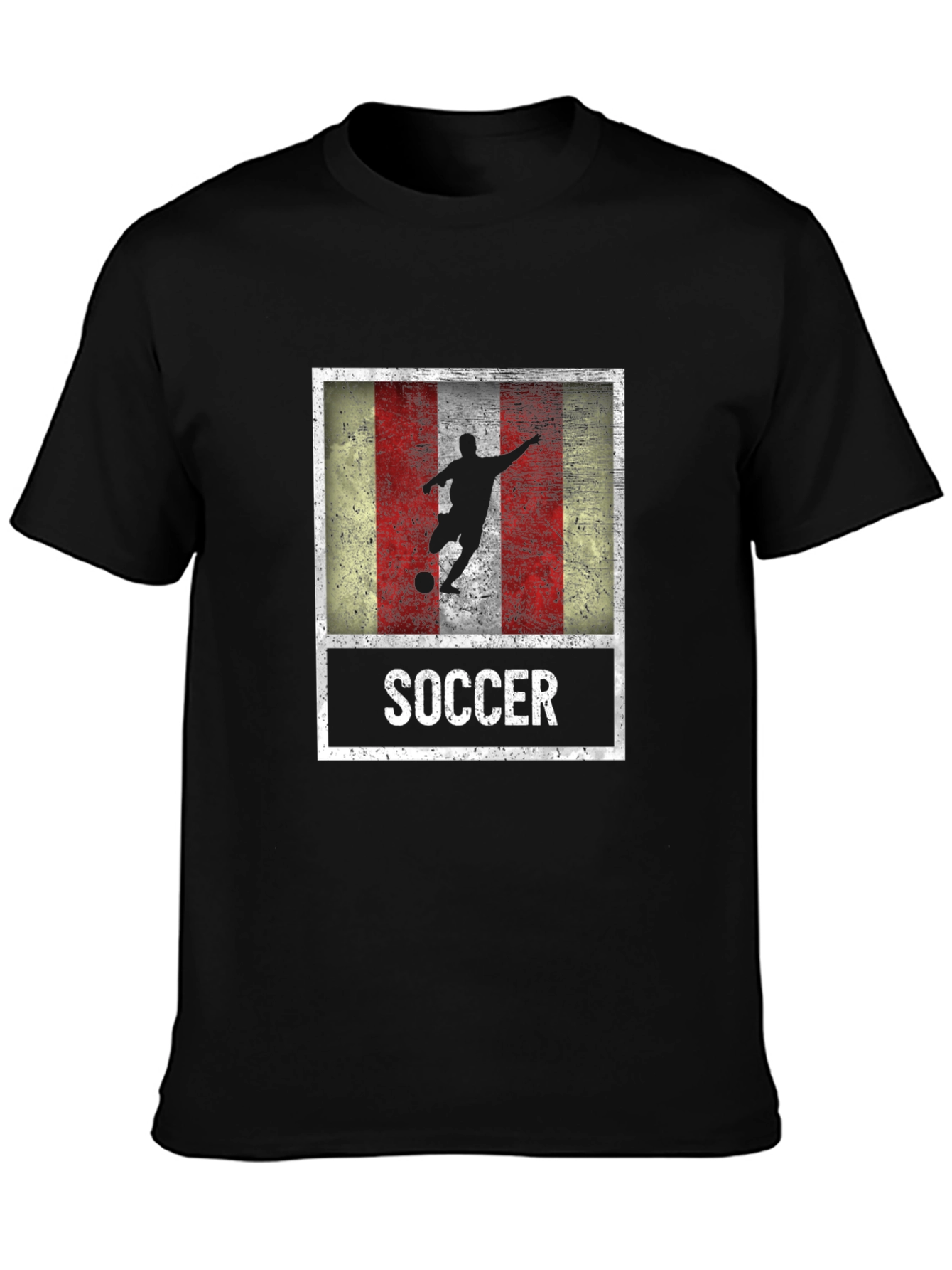 Soccer Player Graphic Tee - Distressed Flag Design