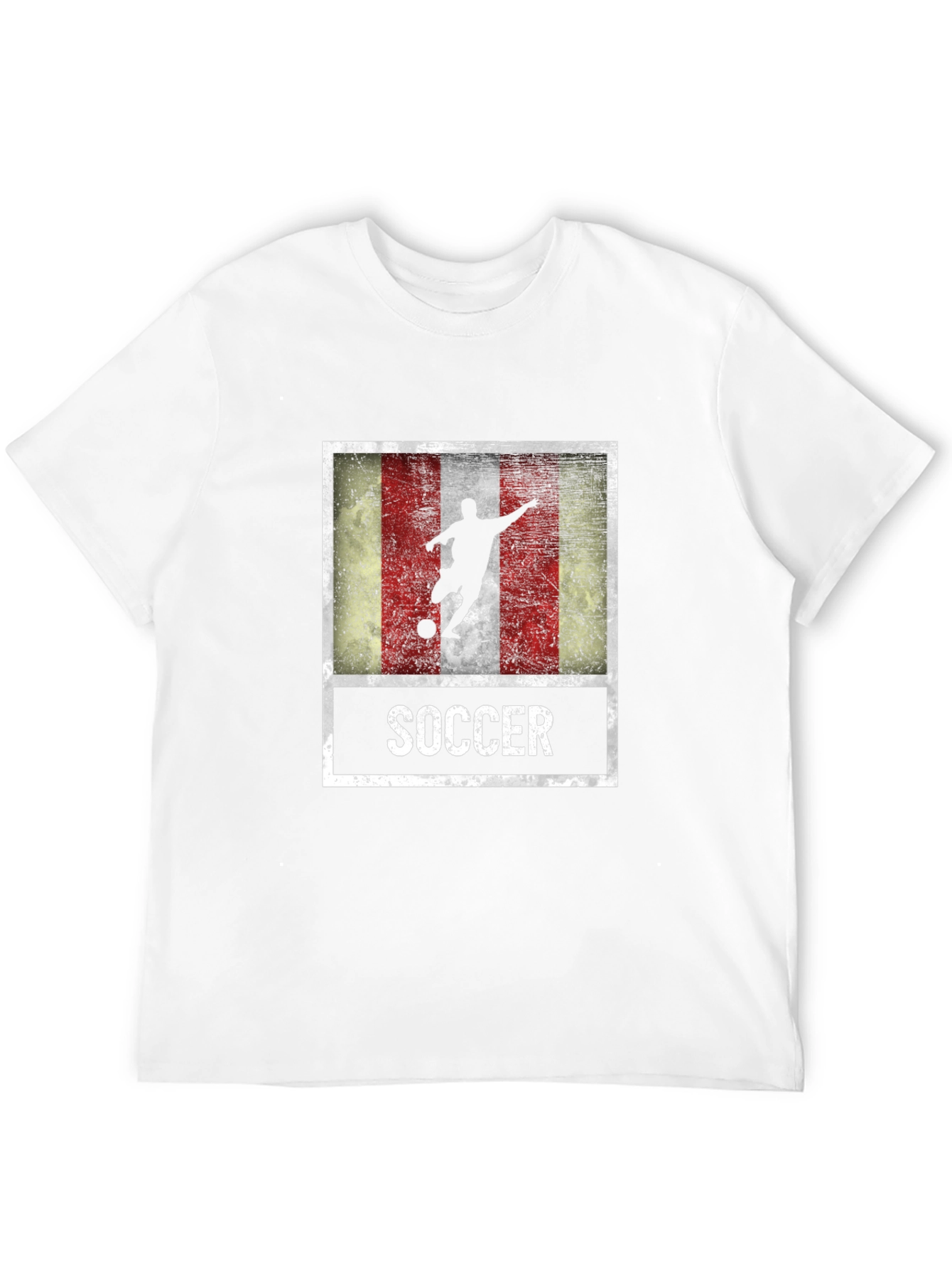 Soccer Player Graphic Tee - Distressed Flag Design