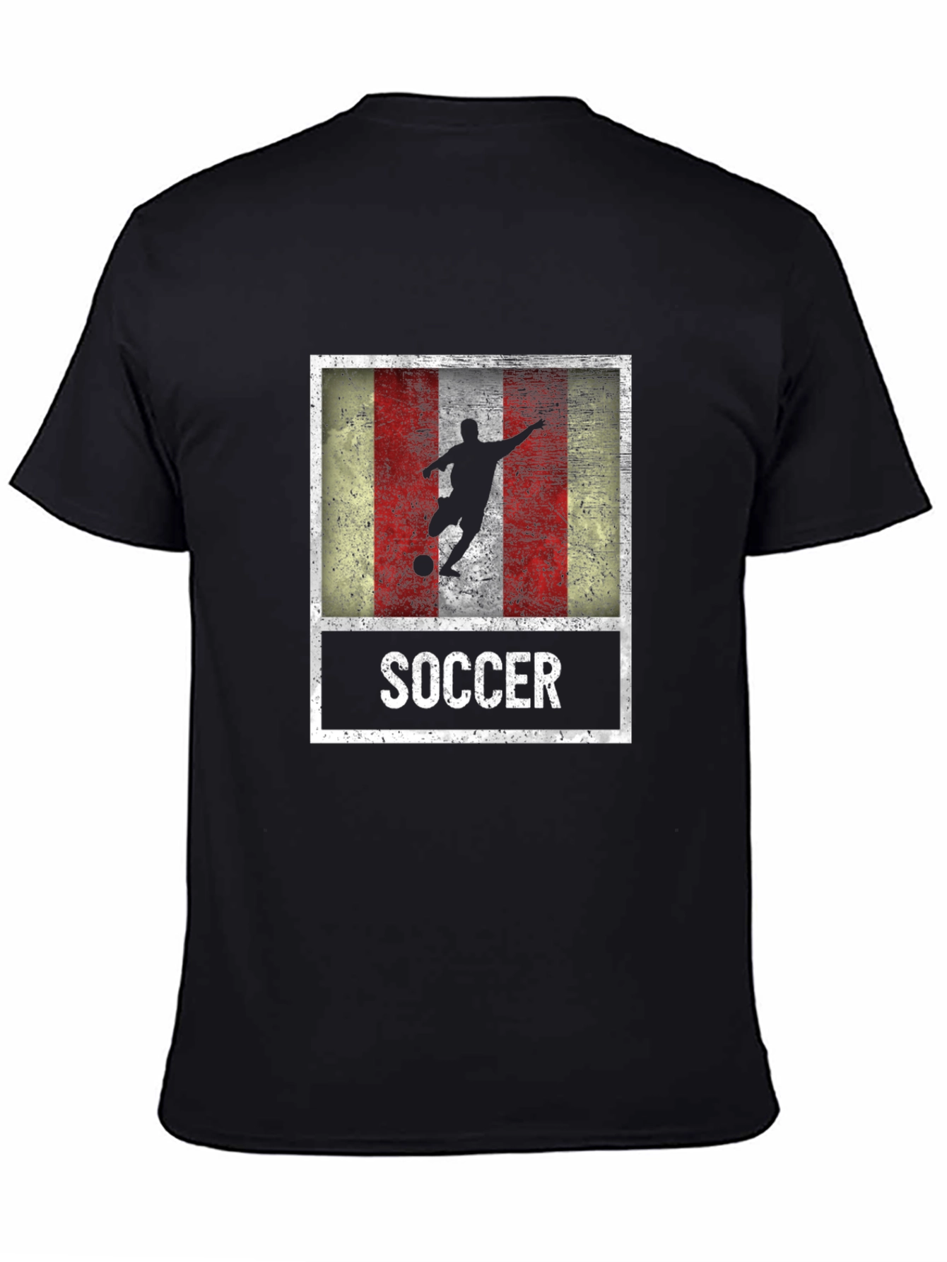 Soccer Player Graphic Tee - Distressed Flag Design