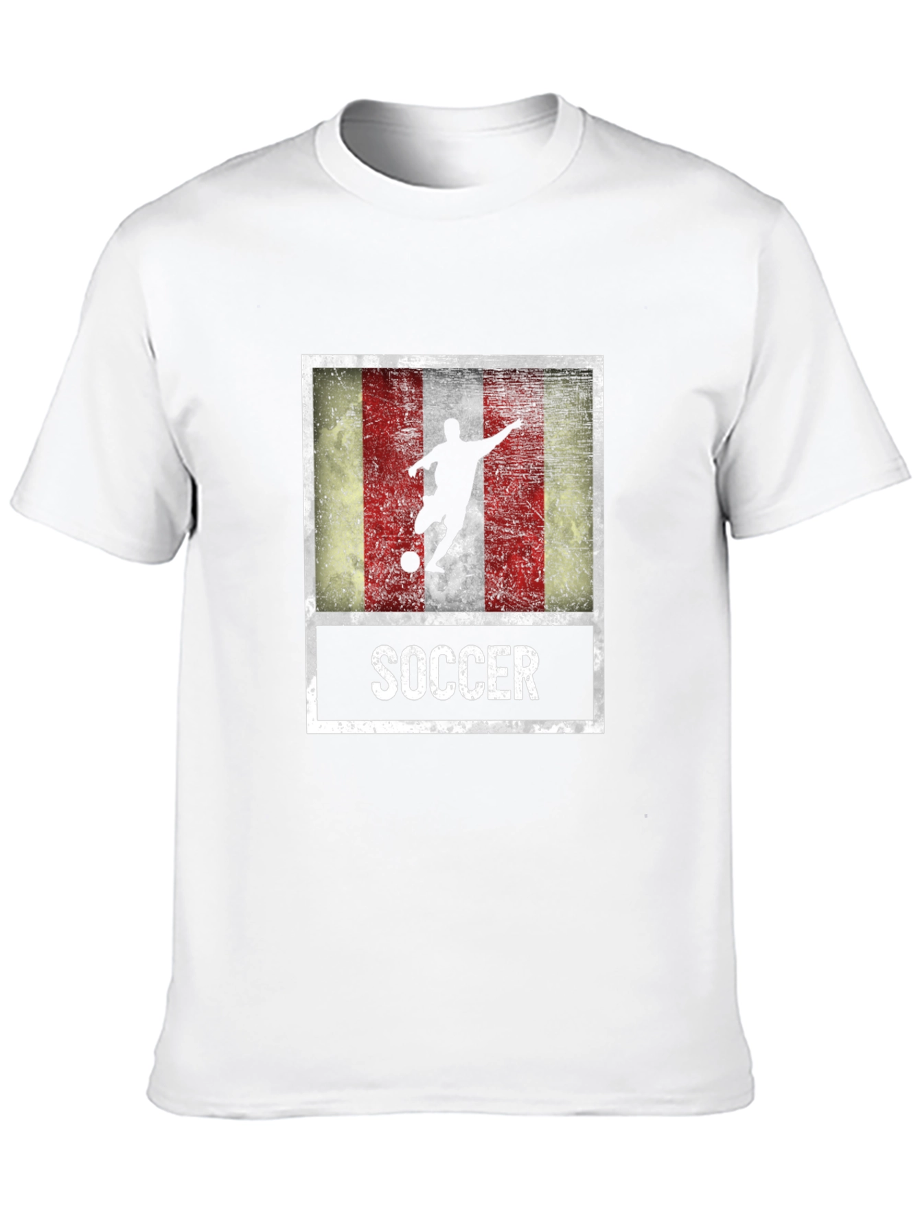 Soccer Player Graphic Tee - Distressed Flag Design