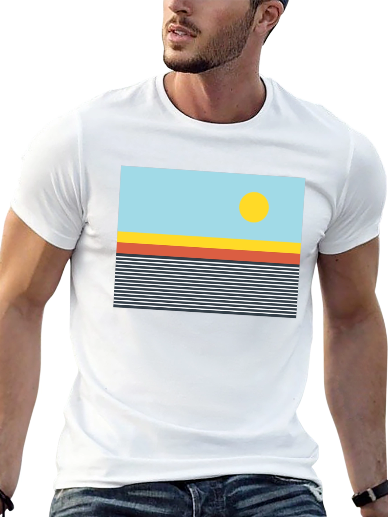 Retro Sunset Graphic T-Shirt - Stylish Casual Tee