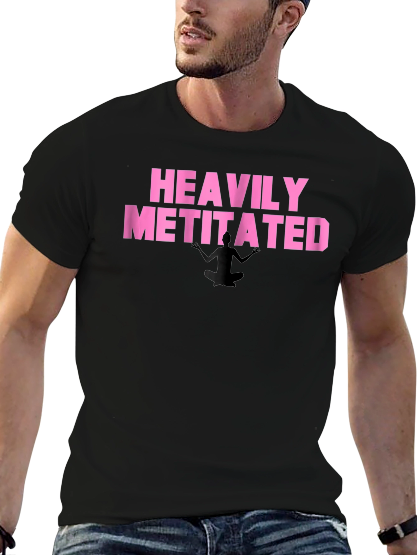 Heavily Metitated T-Shirt - Funny Meditation Tee
