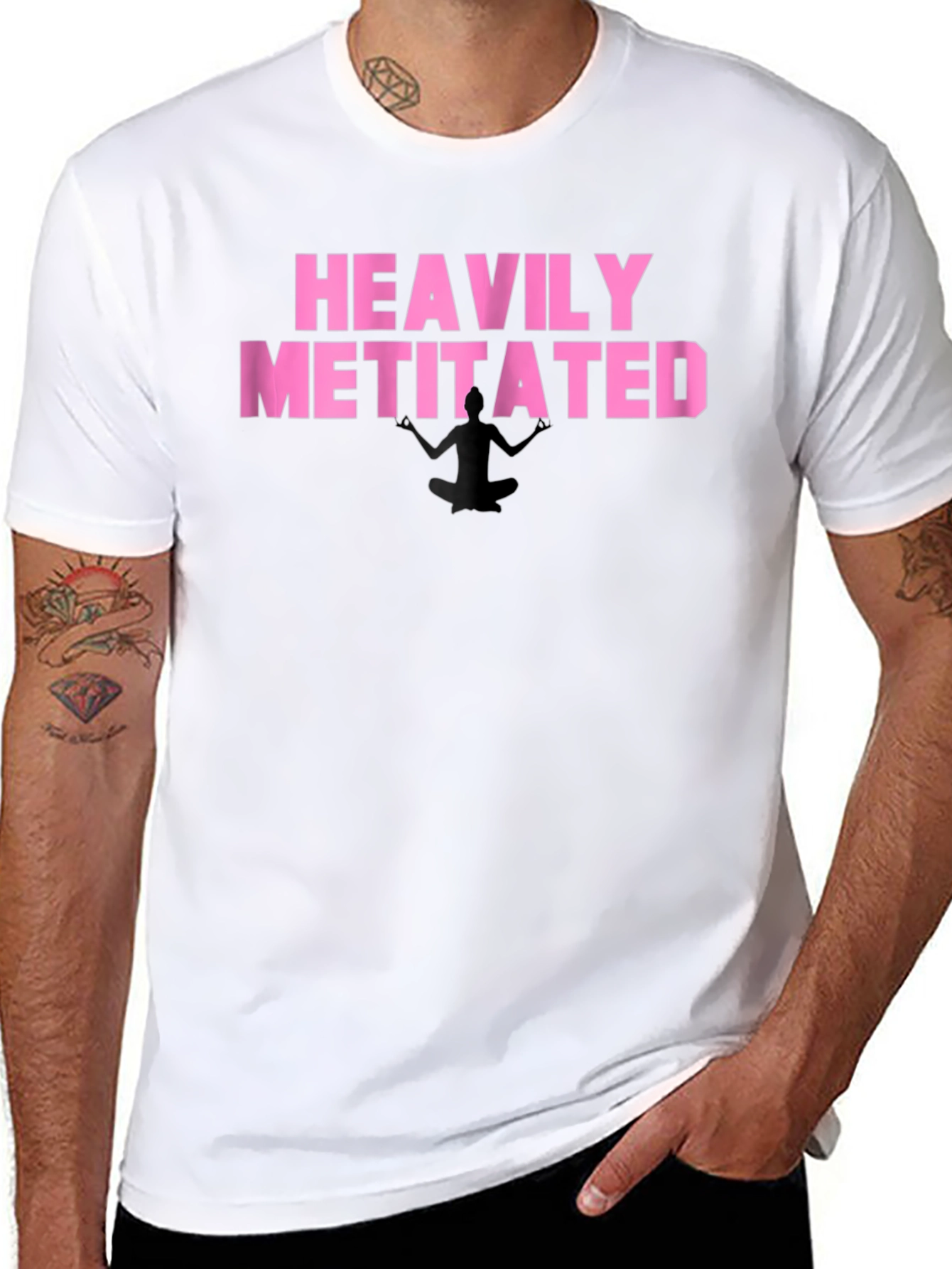 Heavily Metitated T-Shirt - Funny Meditation Tee