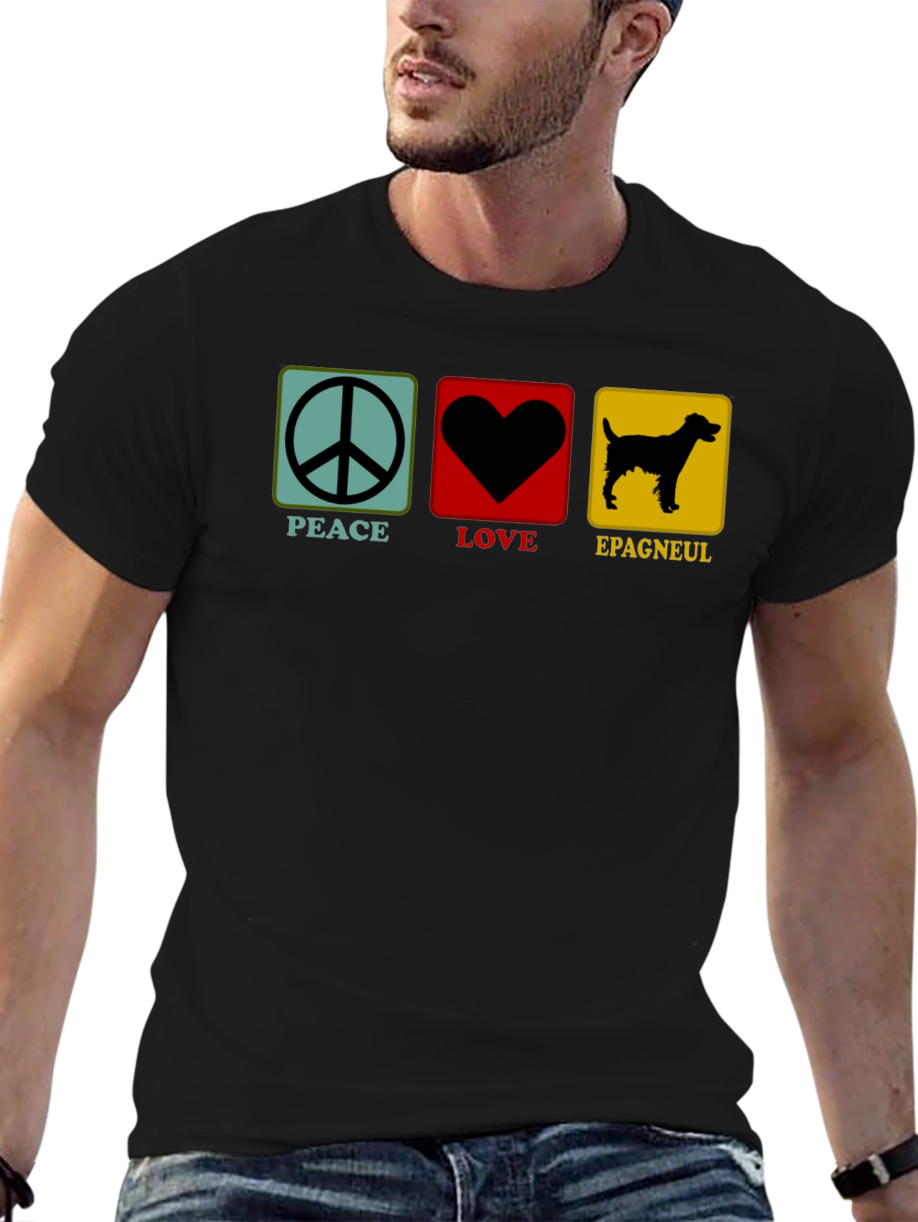 Peace Love Epagneul Dog T-Shirt