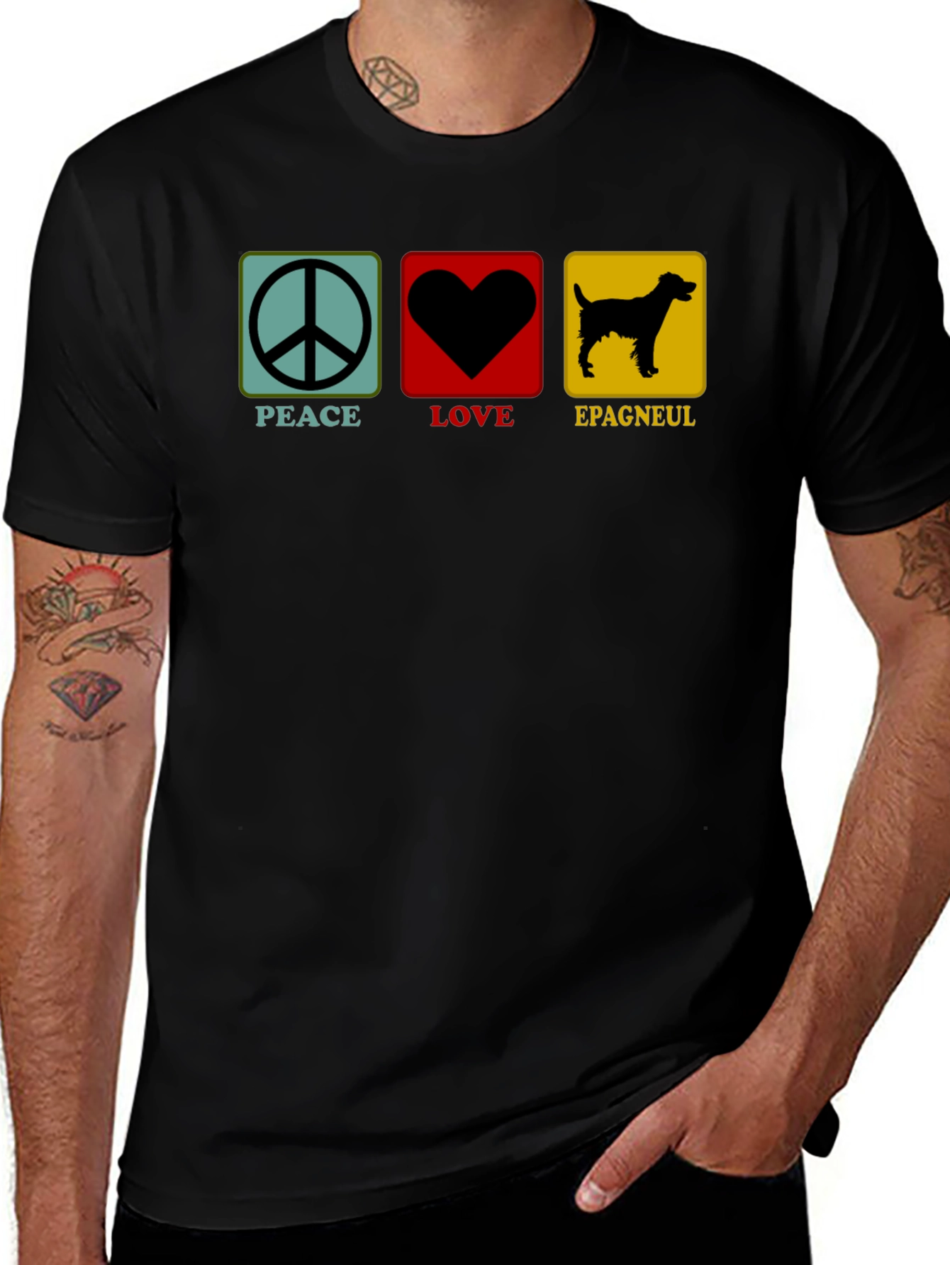 Peace Love Epagneul Dog T-Shirt