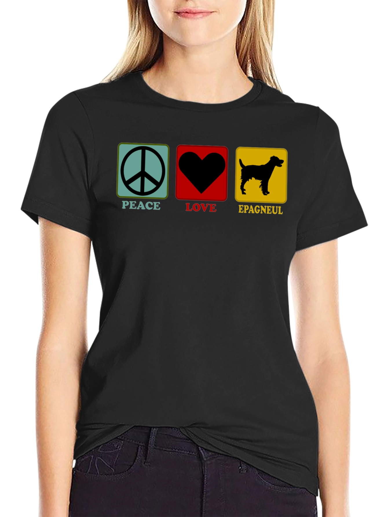 Peace Love Epagneul Dog T-Shirt