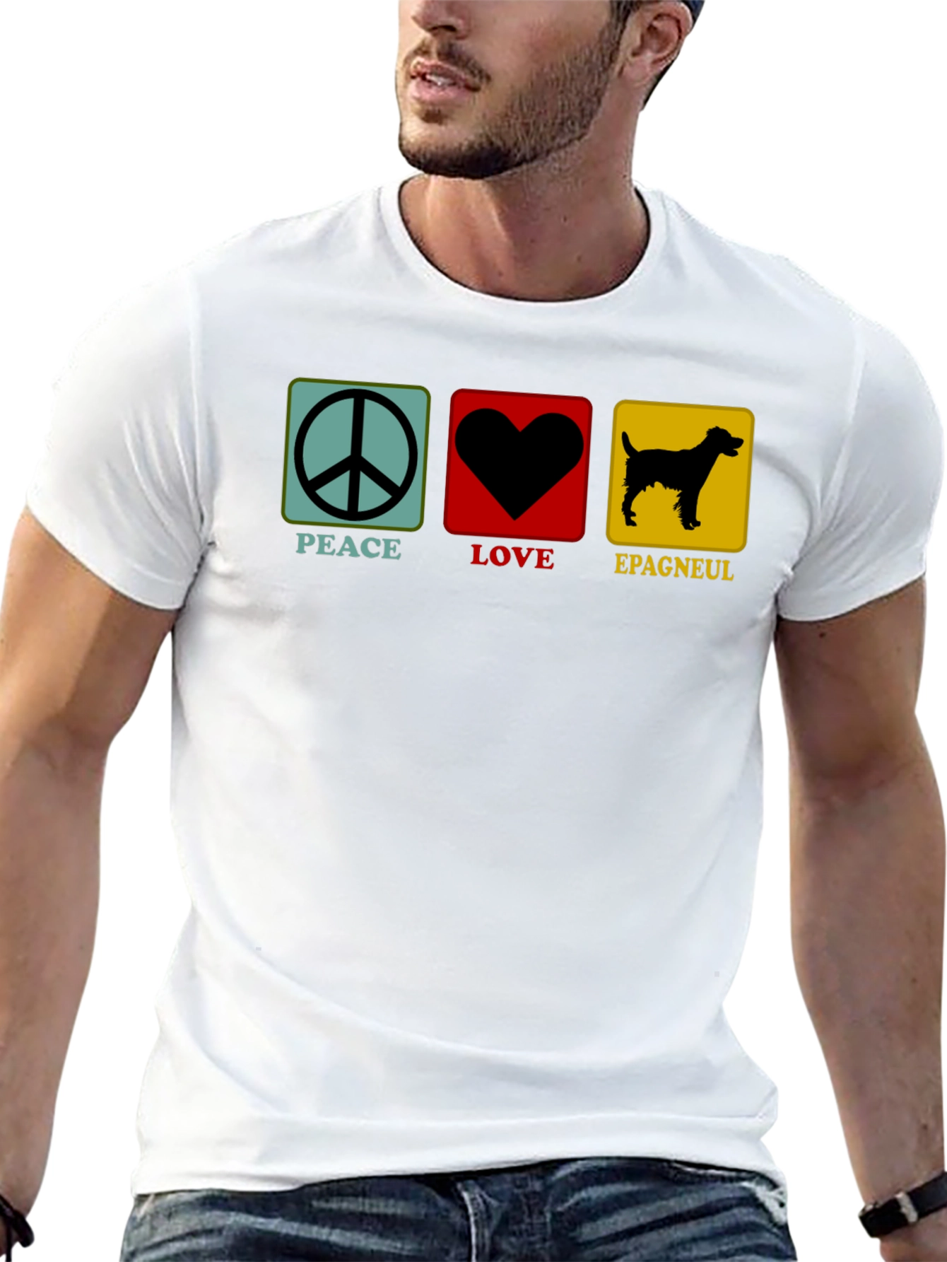 Peace Love Epagneul Dog T-Shirt