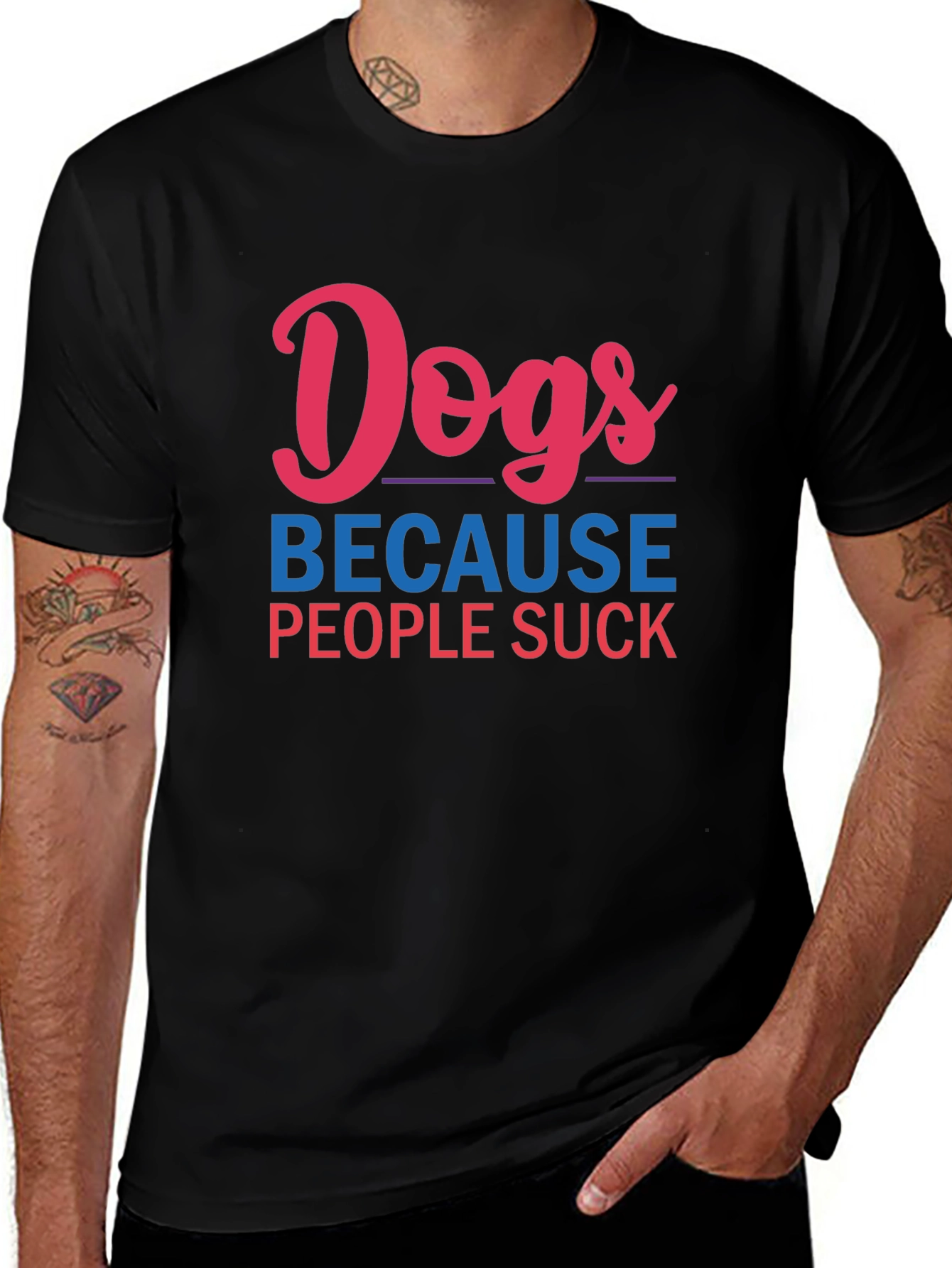 Dogs Because People Suck Graphic Tee