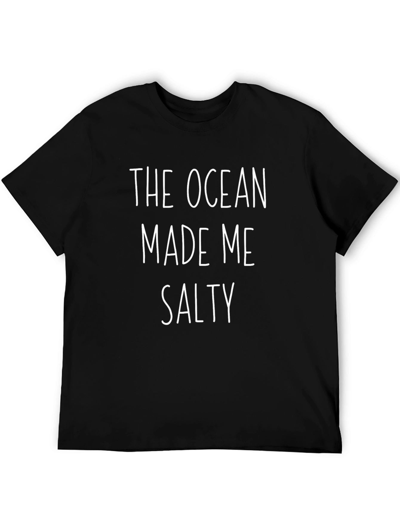 The Ocean Made Me Salty Black T-Shirt