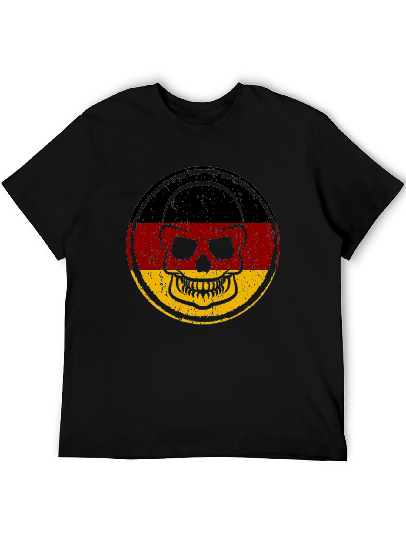 German Flag Skull Graphic T-Shirt