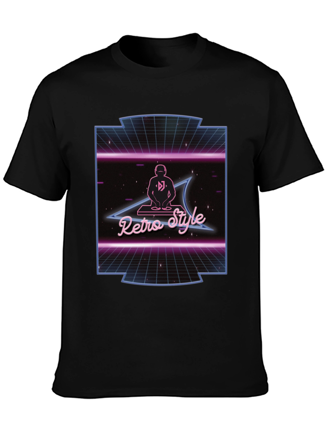 Retro Style DJ Black T-Shirt