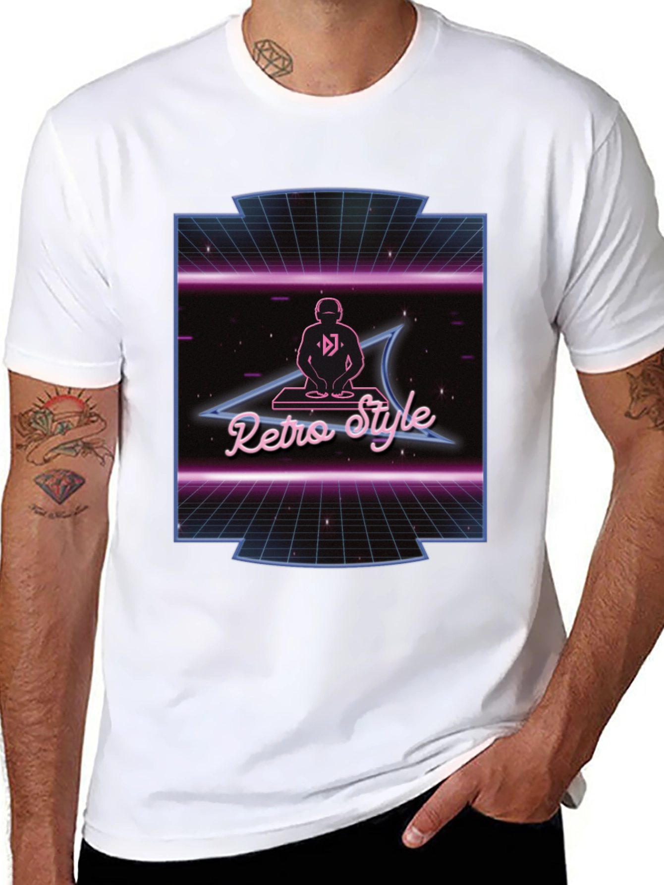 Retro Style DJ Black T-Shirt