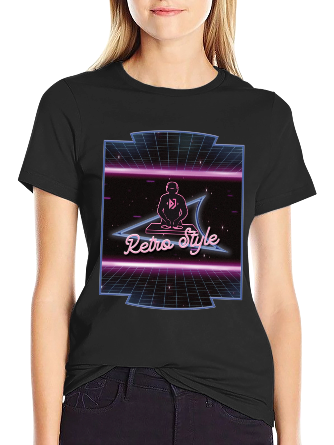 Retro Style DJ Black T-Shirt