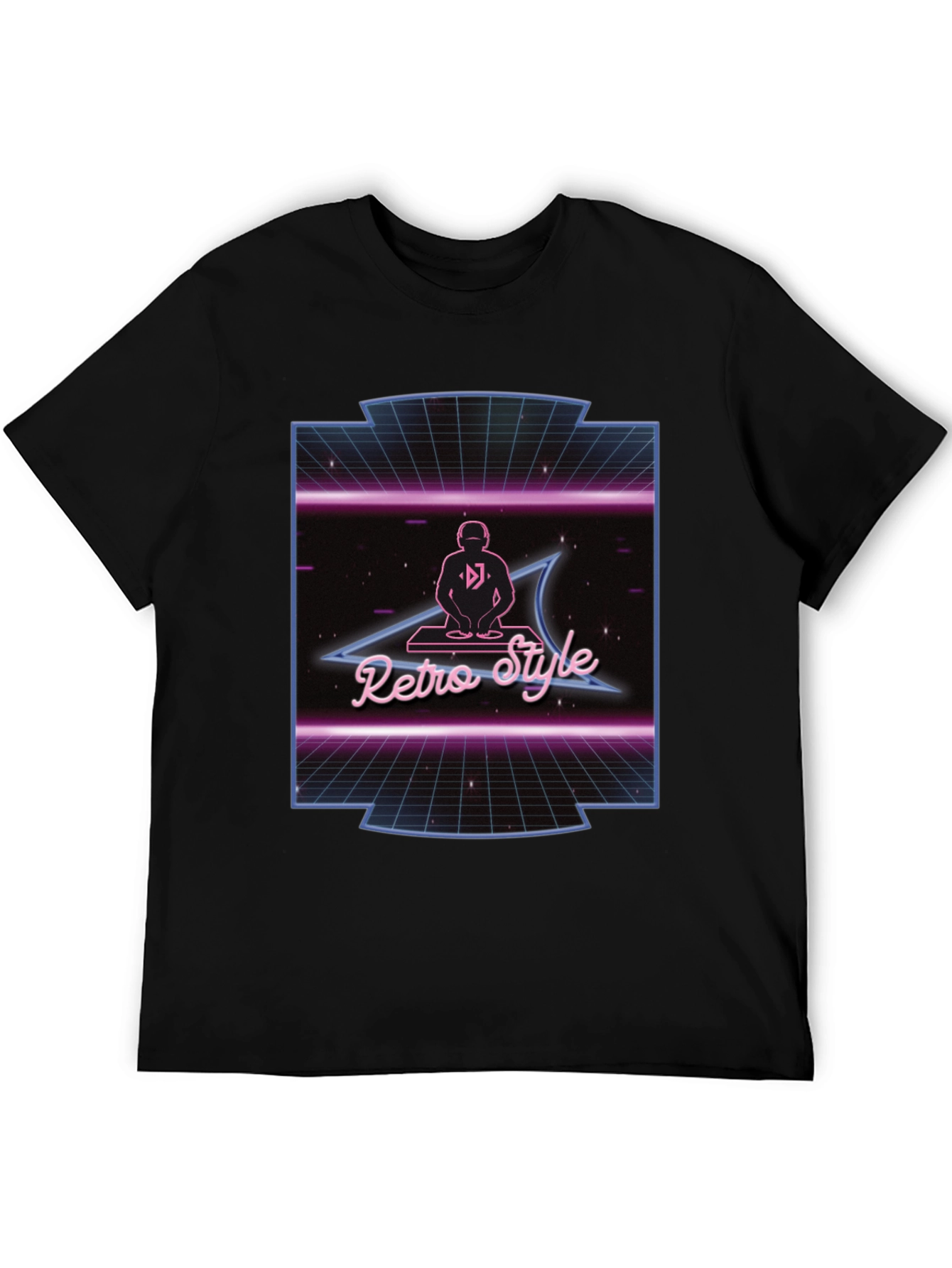 Retro Style DJ Black T-Shirt
