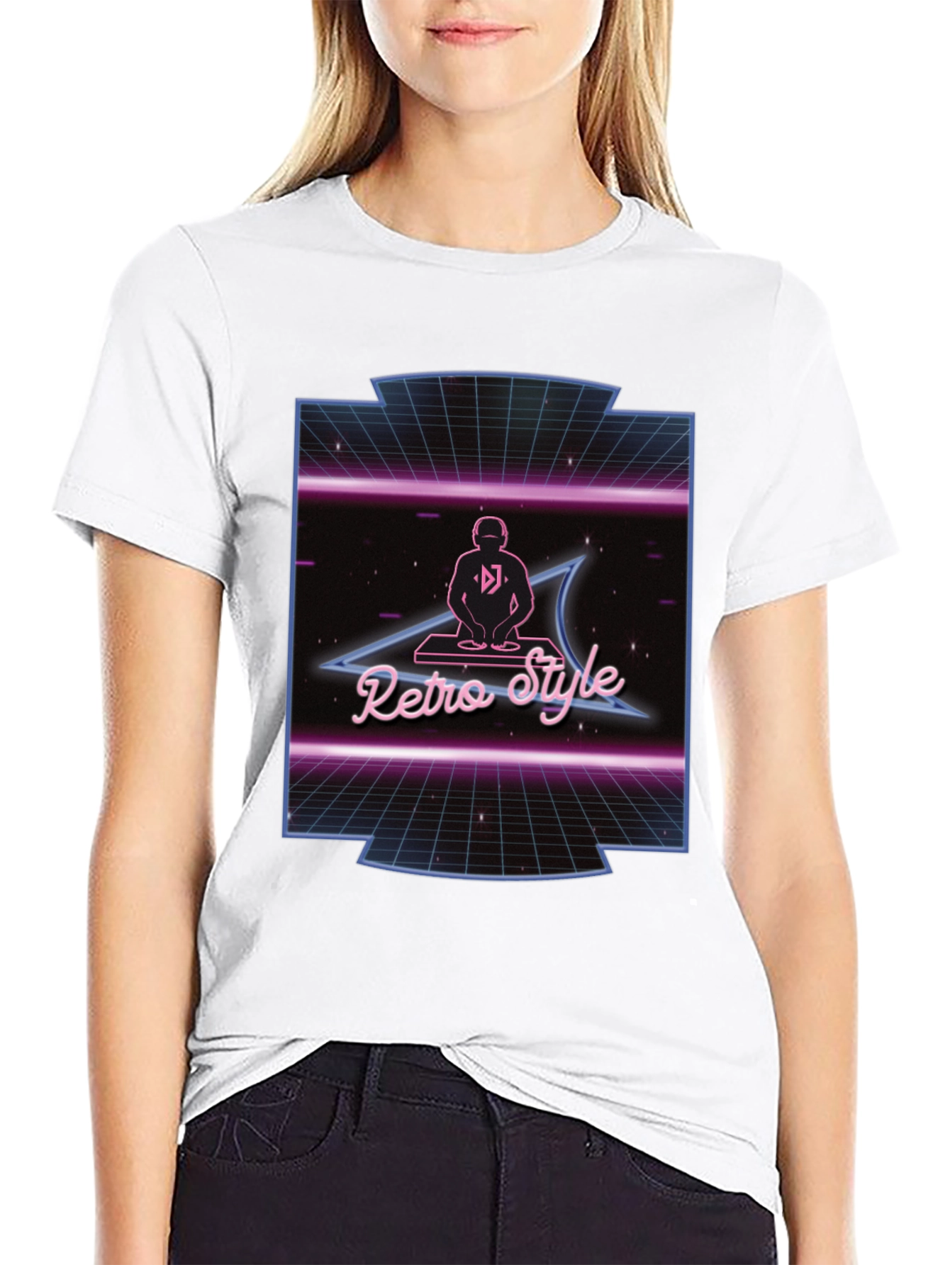 Retro Style DJ Black T-Shirt