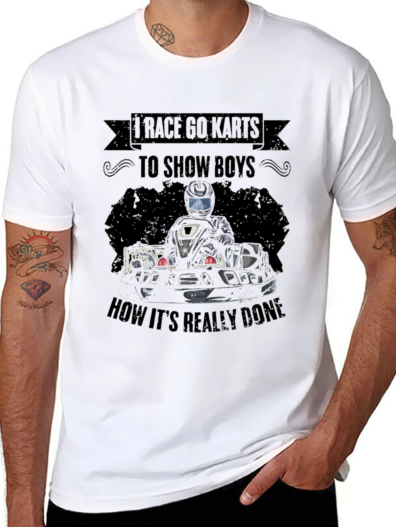 Race Go-Karts T-Shirt: Show Boys How Its Done