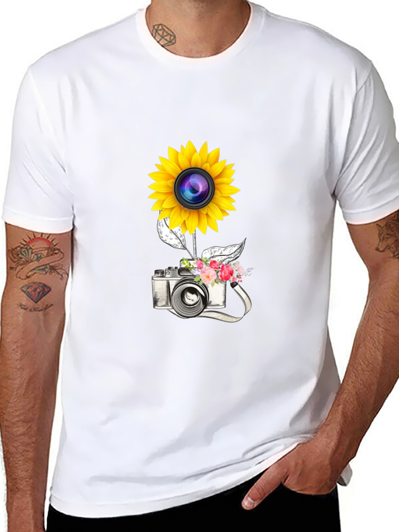 Sunflower Camera Graphic Tee