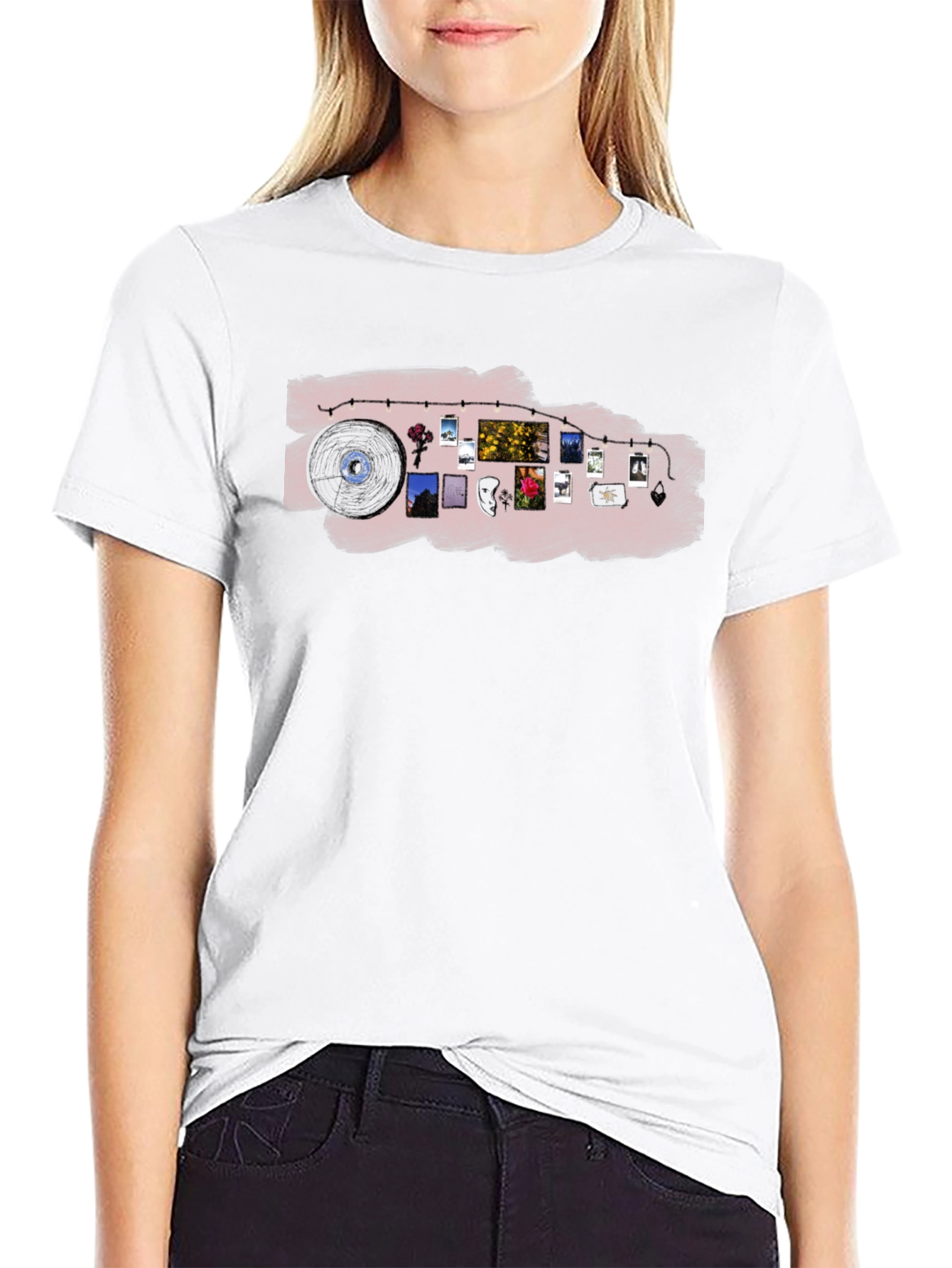 Artsy Retro Music and Photo T-Shirt