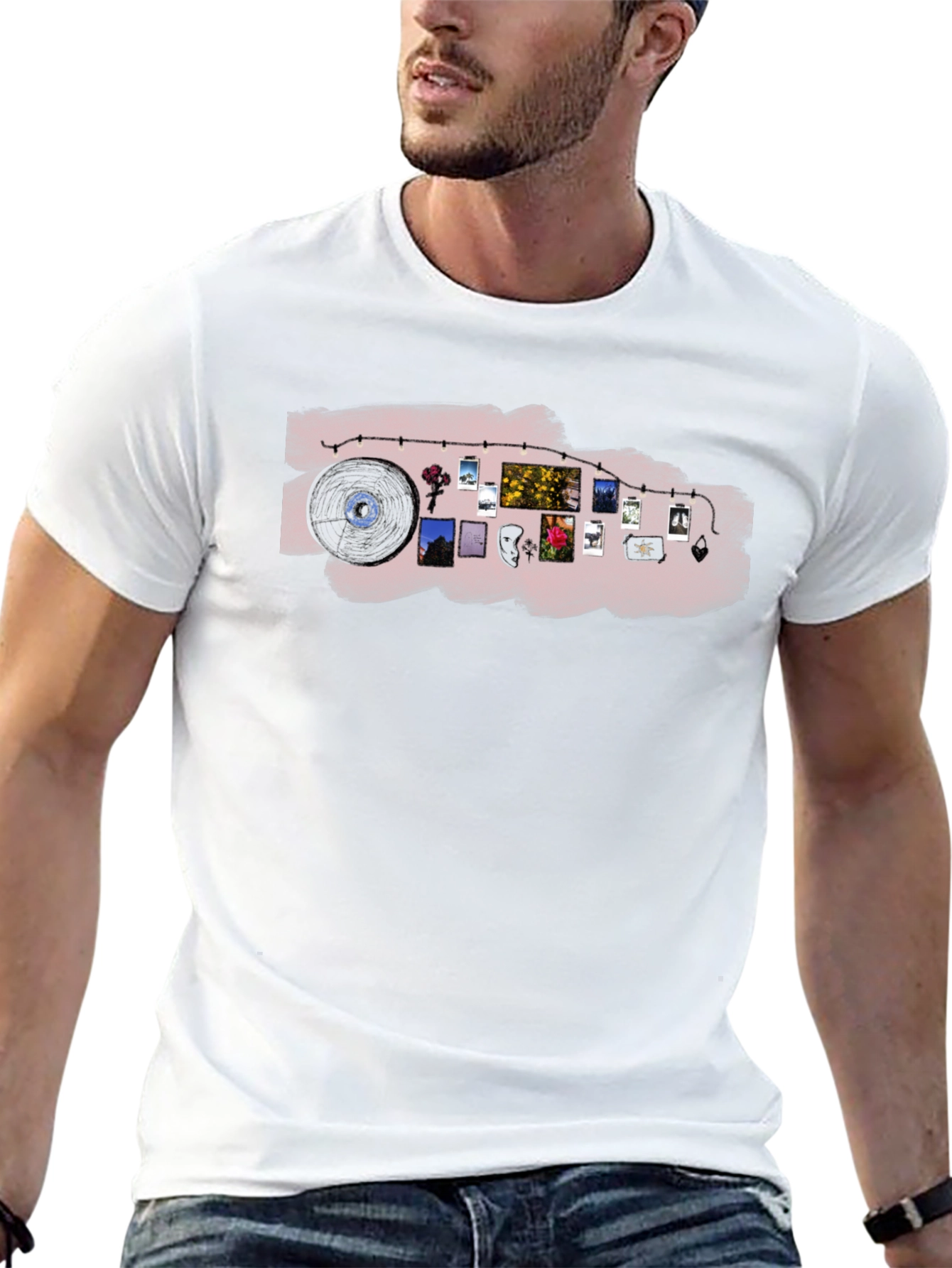 Artsy Retro Music and Photo T-Shirt