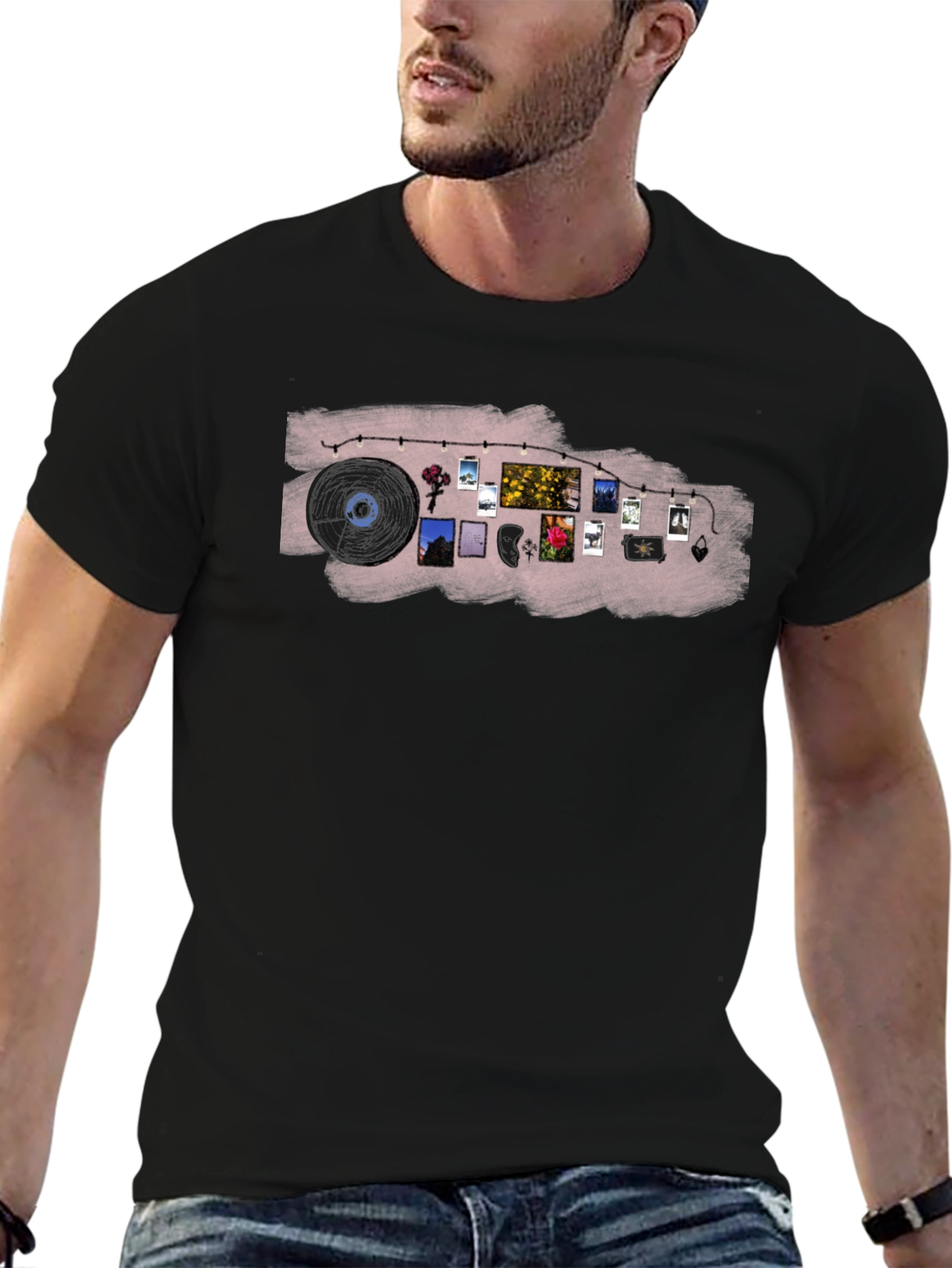 Artsy Retro Music and Photo T-Shirt