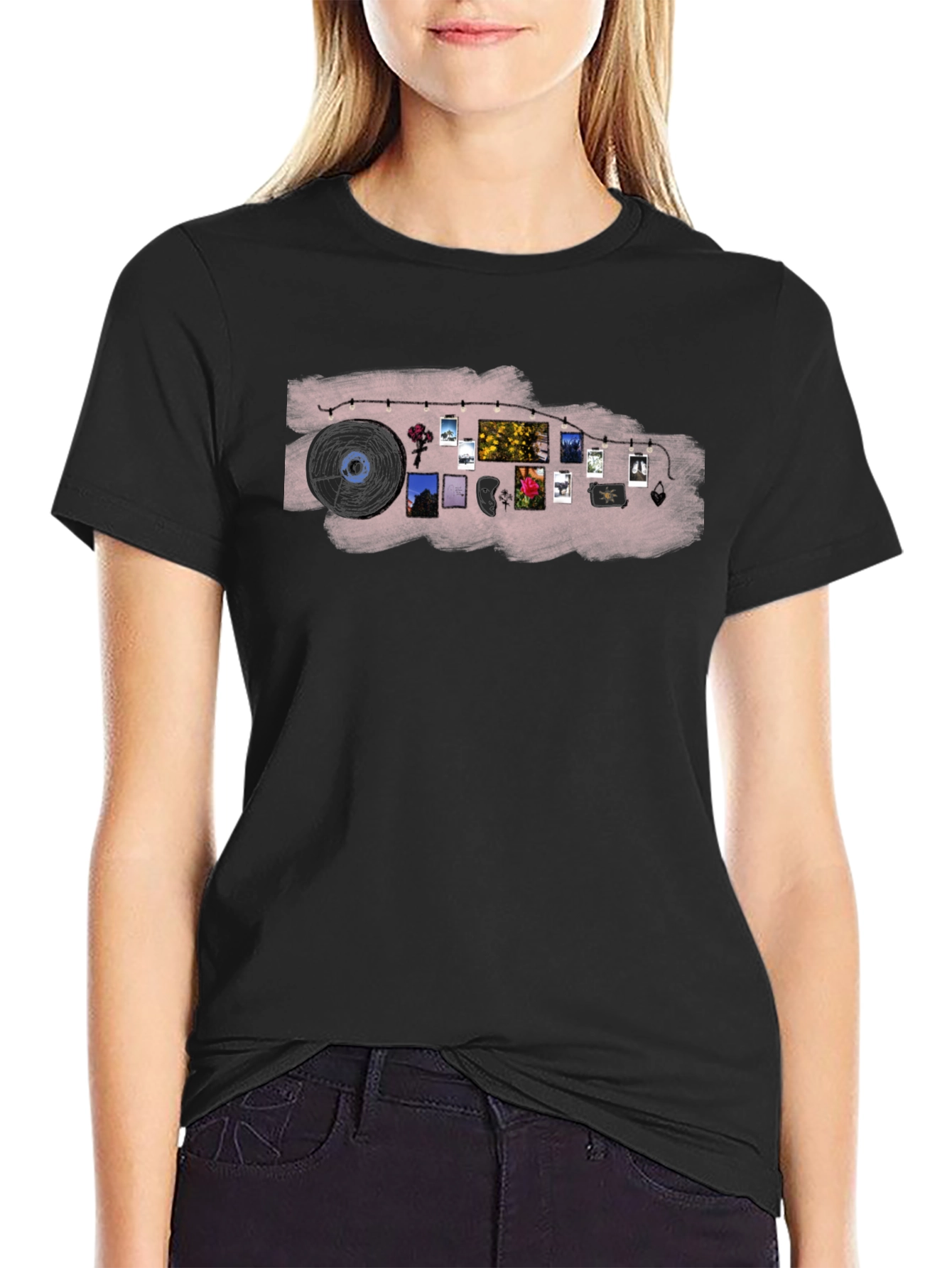 Artsy Retro Music and Photo T-Shirt