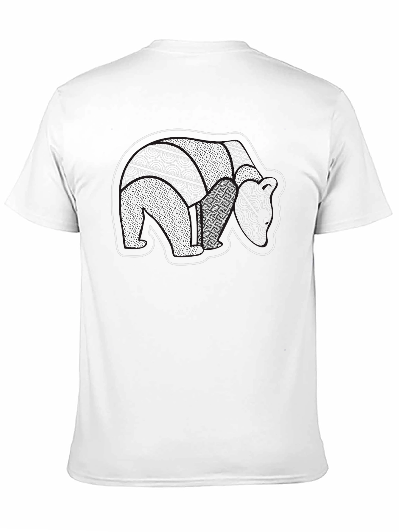 Abstract Bear Graphic Black T-Shirt